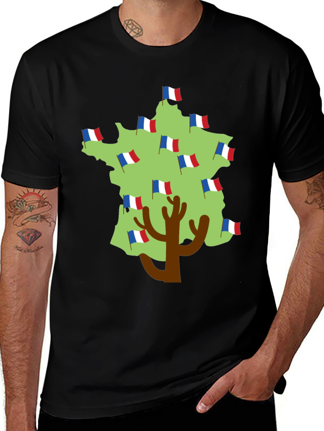 France Flag Tree T-Shirt - French Pride Tee