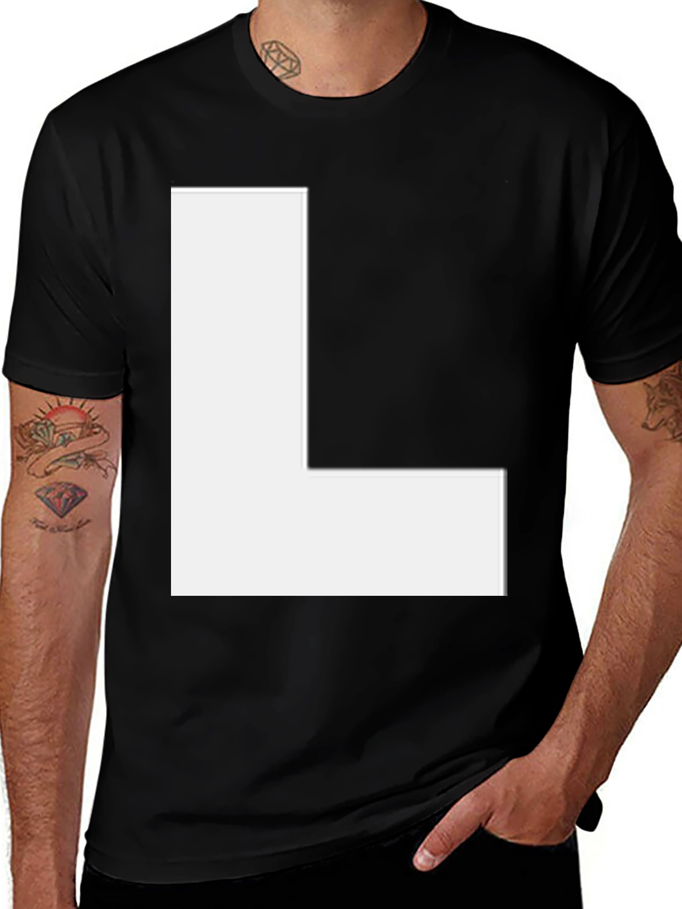 Variant 28 of Bold Letter 'L' Graphic Tee - Unisex Casual Style