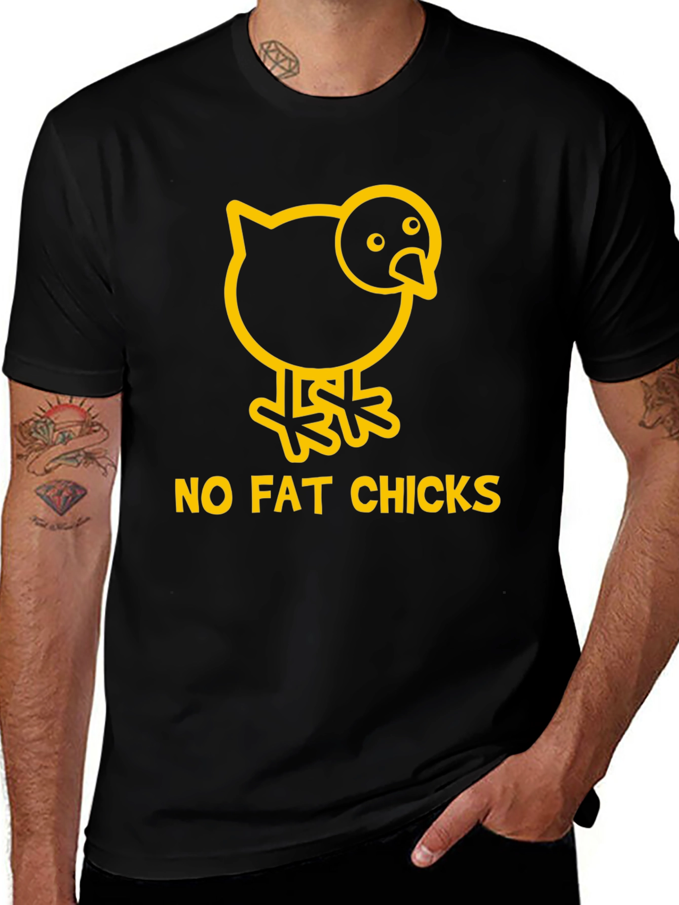 Variant 15 of No Fat Chicks T-Shirt - Funny Graphic Tee