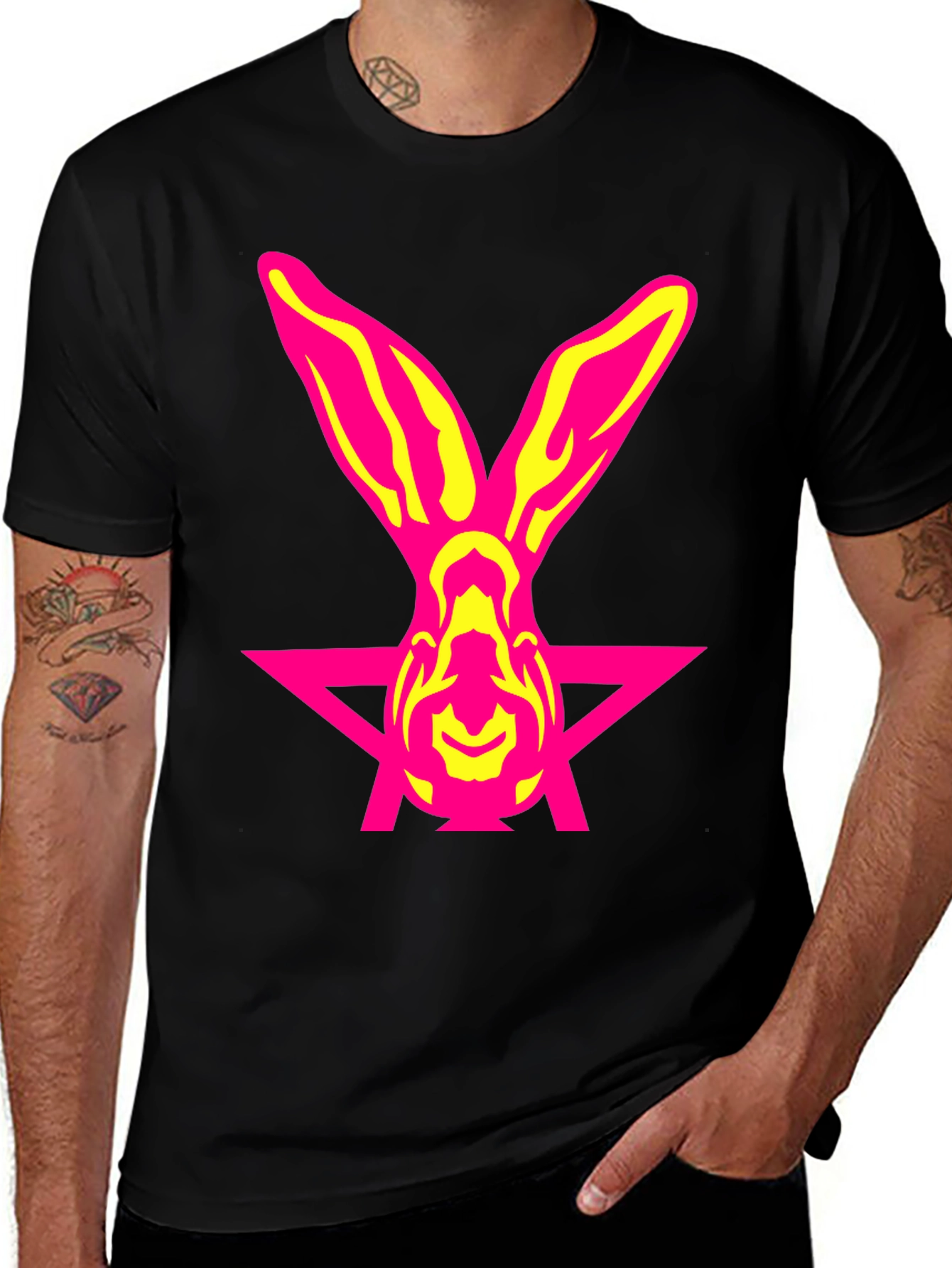 Variant 5 of Pink Rabbit Star Graphic T-Shirt