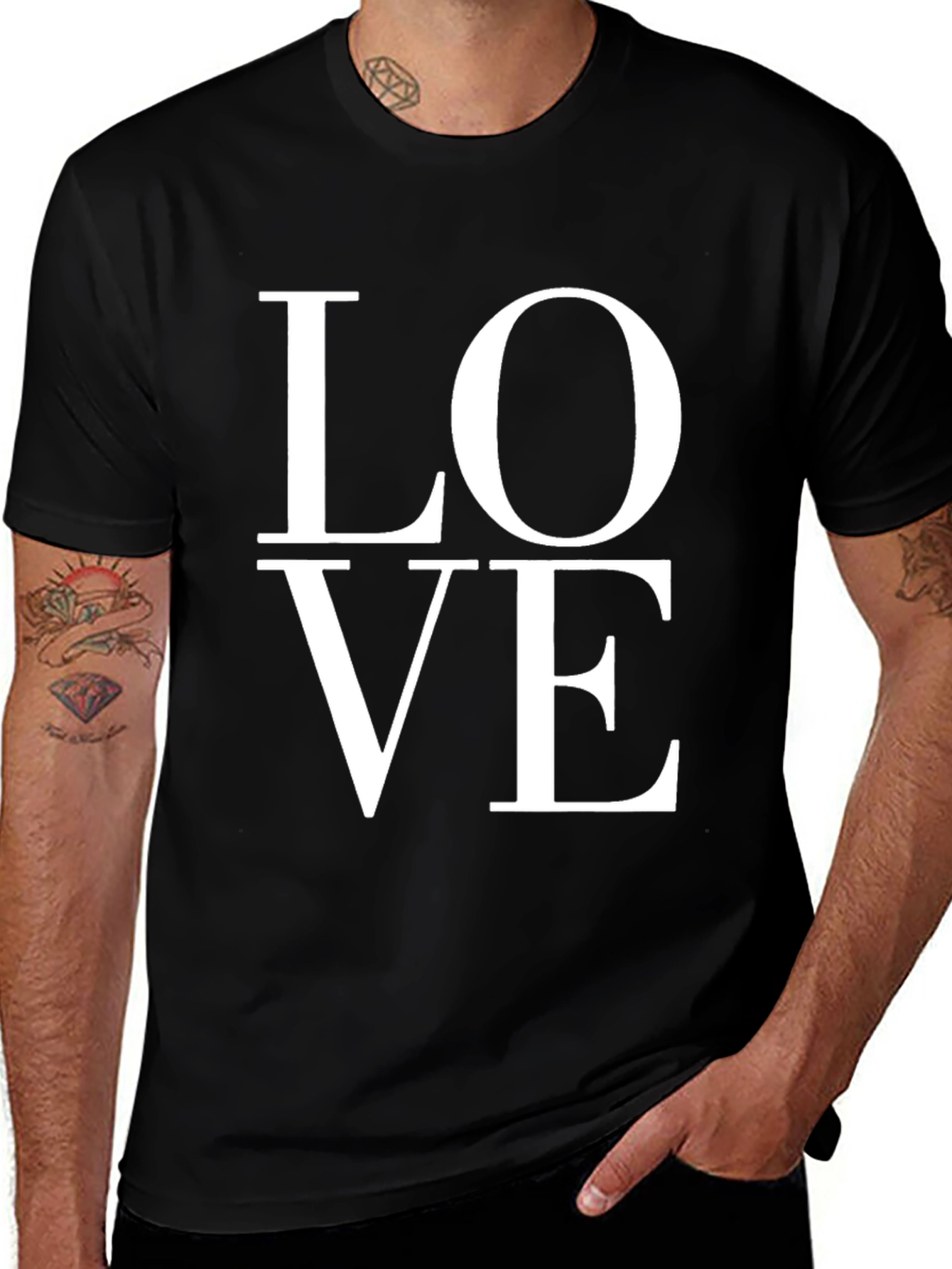 Black Love Graphic Tee - Black Casual T-Shirt main image