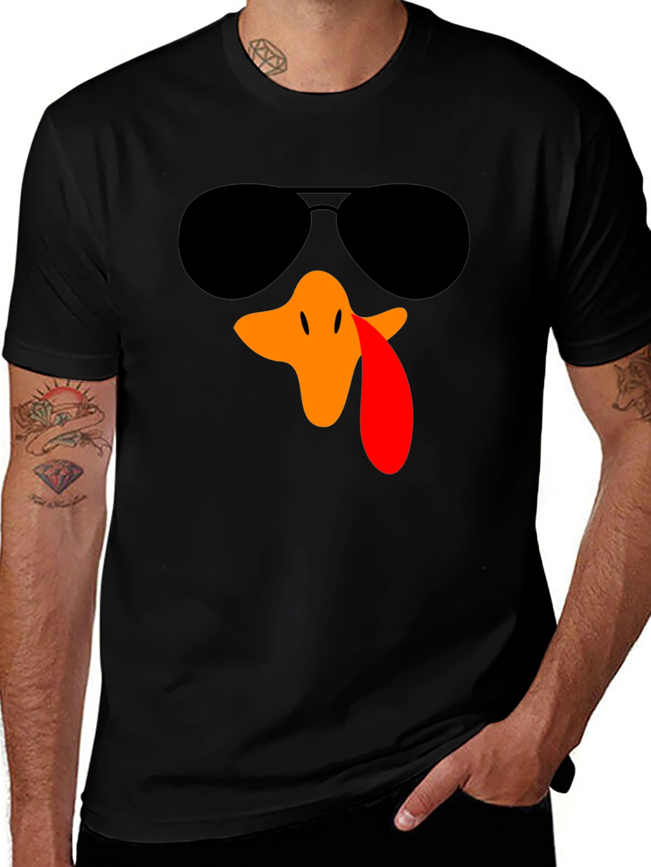 Variant 5 of Cool Turkey Graphic Tee - Thanksgiving Fun