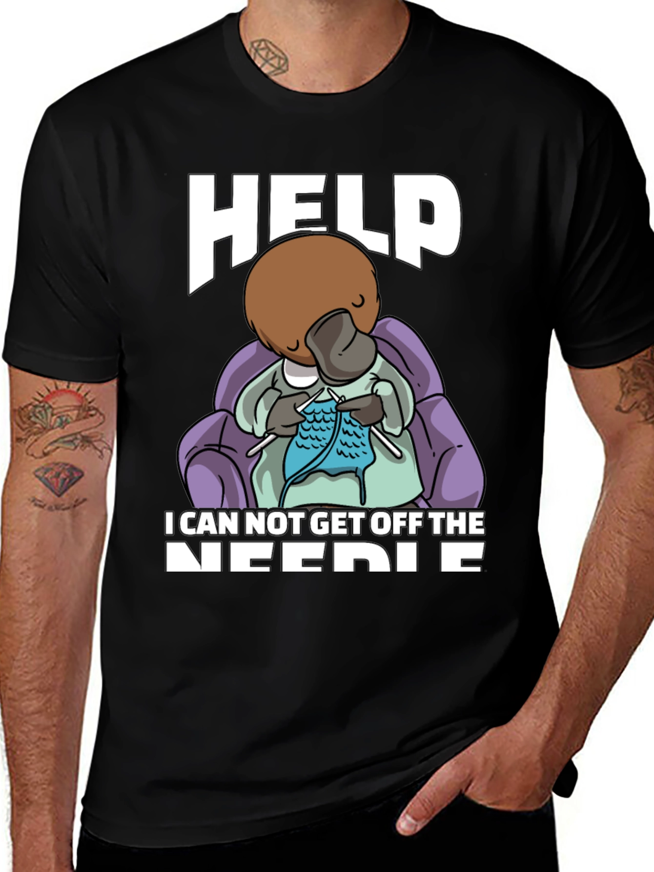 Variant 23 of Help I Can Not Get Off The Needle Platypus T-Shirt