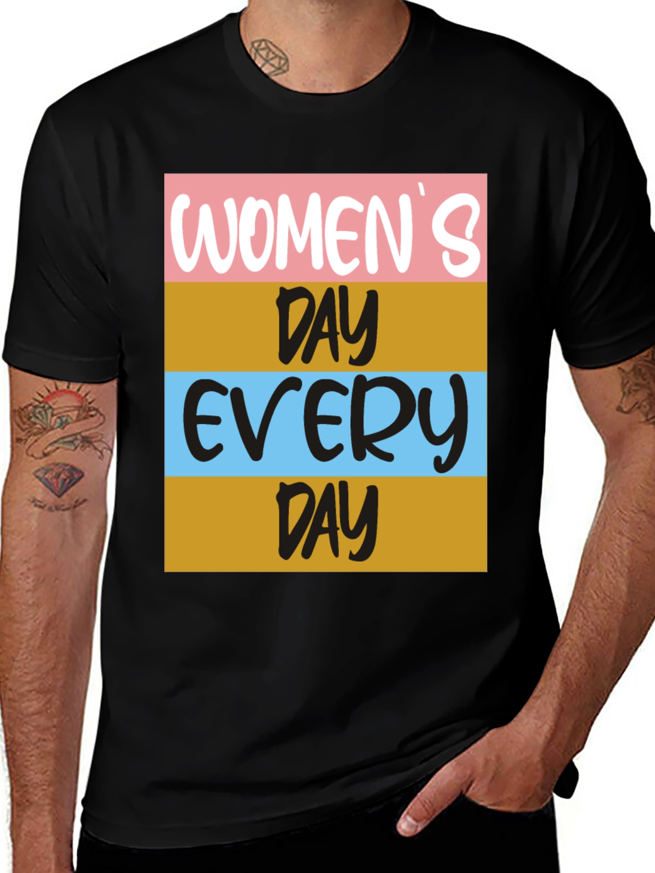 Variant 24 of Women's Day Every Day Graphic Tee - Black