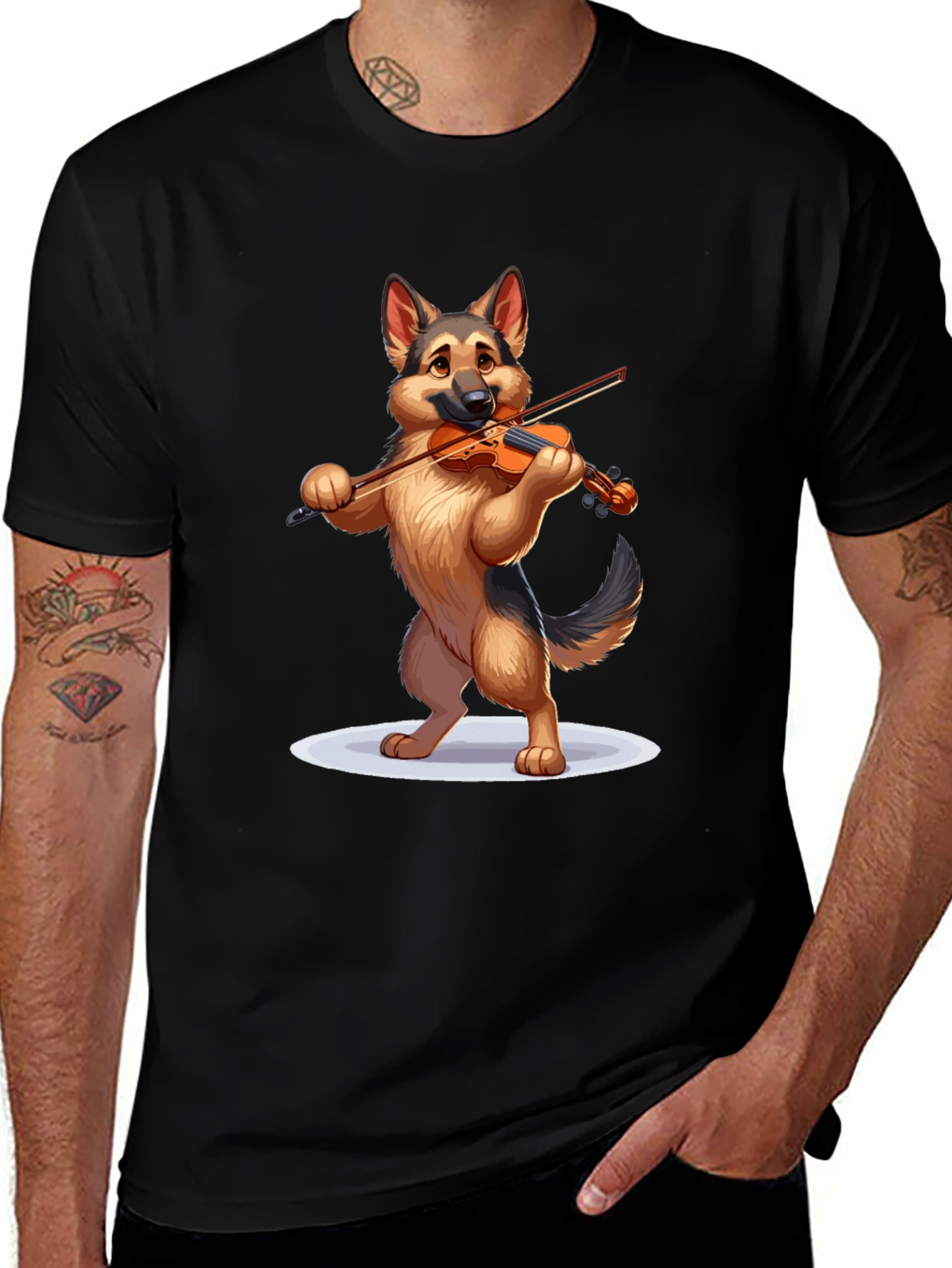 Variant 3 of Dog Playing Violin Graphic T-Shirt