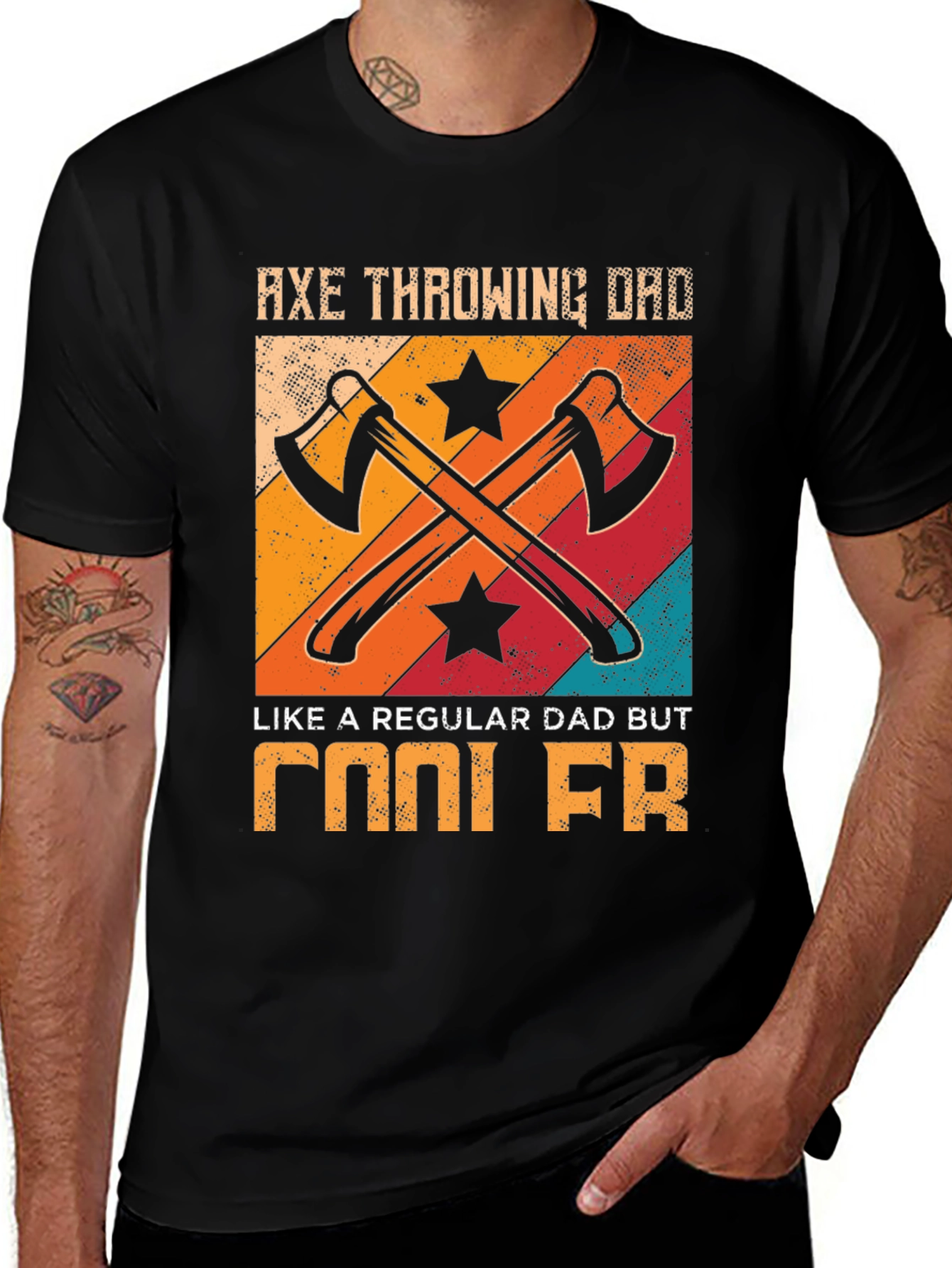 Variant 20 of Axe Throwing Dad Cool FR Graphic T-Shirt