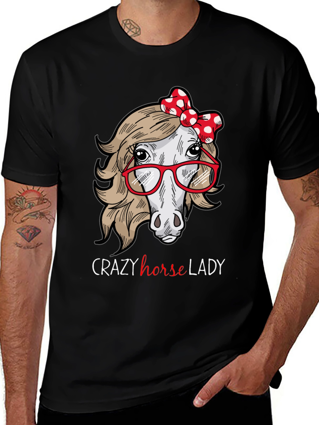 Crazy Horse Lady Graphic T-Shirt - Unisex Black Tee