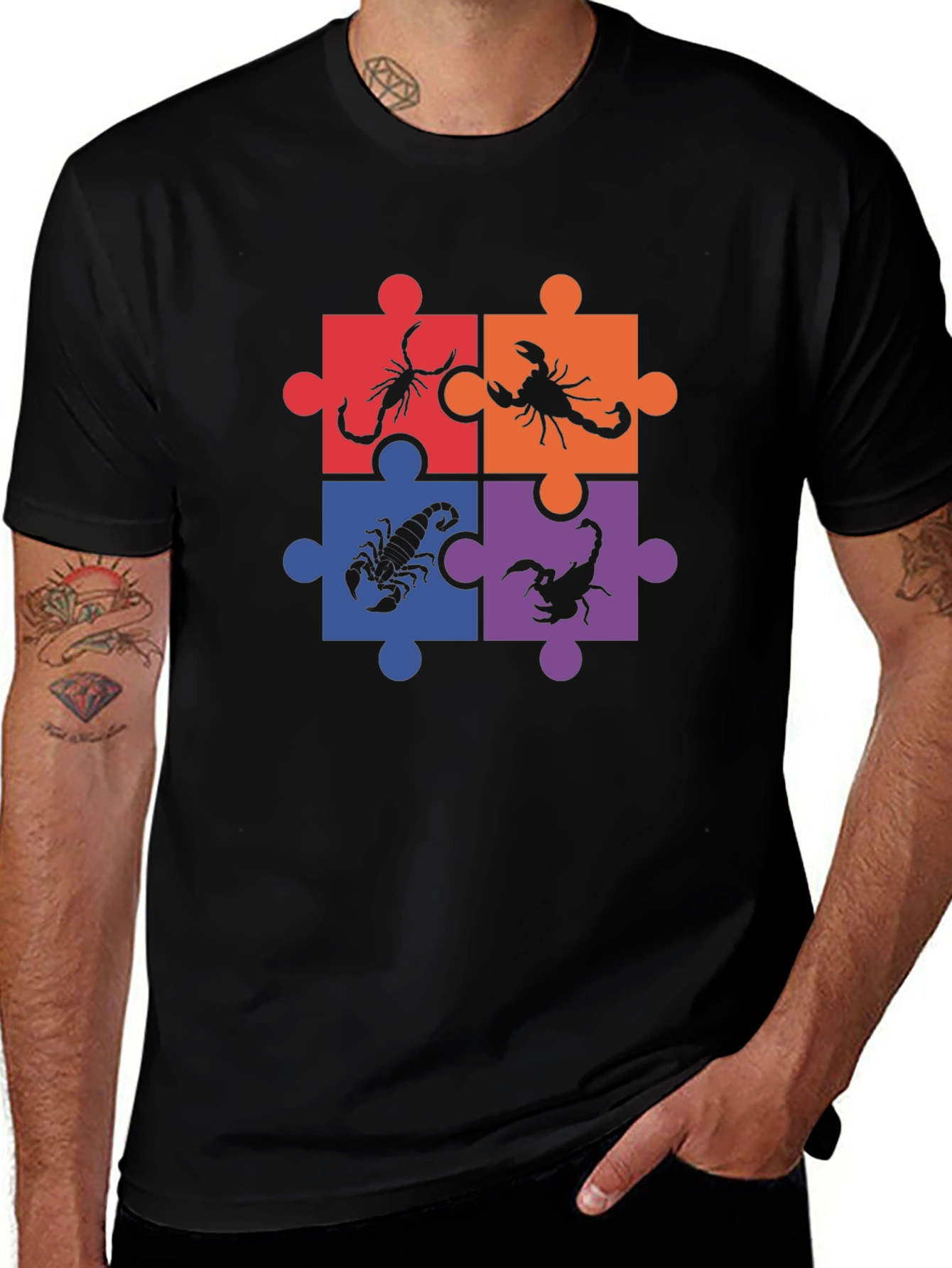 Variant 15 of Scorpion Puzzle T-Shirt - Unique Graphic Tee