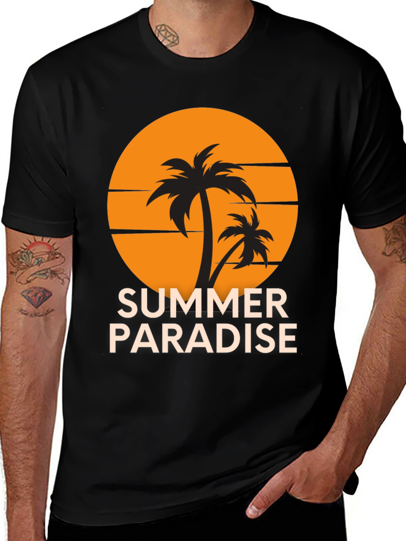 Variant 20 of Summer Paradise Graphic Tee - Black