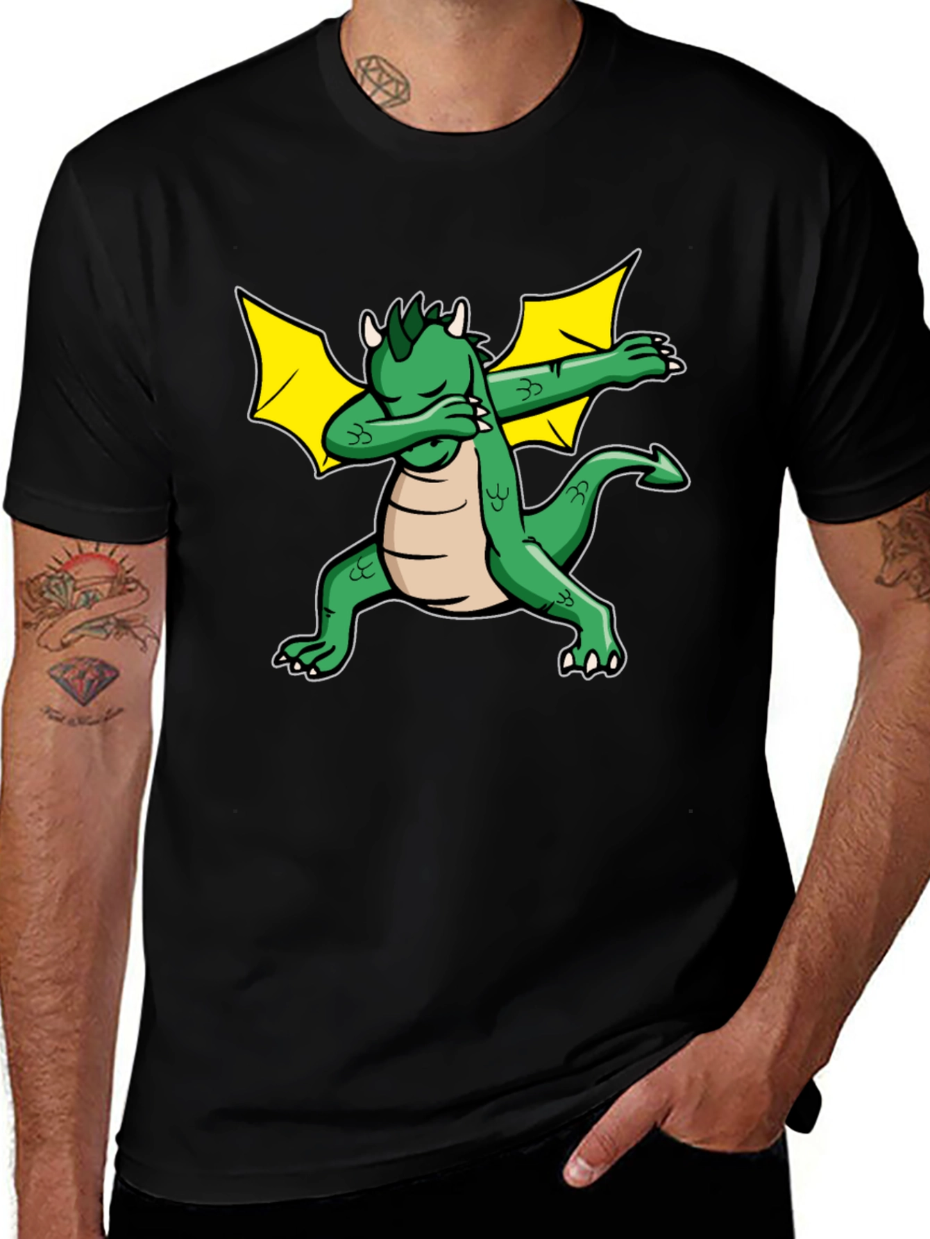 Variant 7 of Dabbing Dragon Graphic Tee - Fun & Stylish!