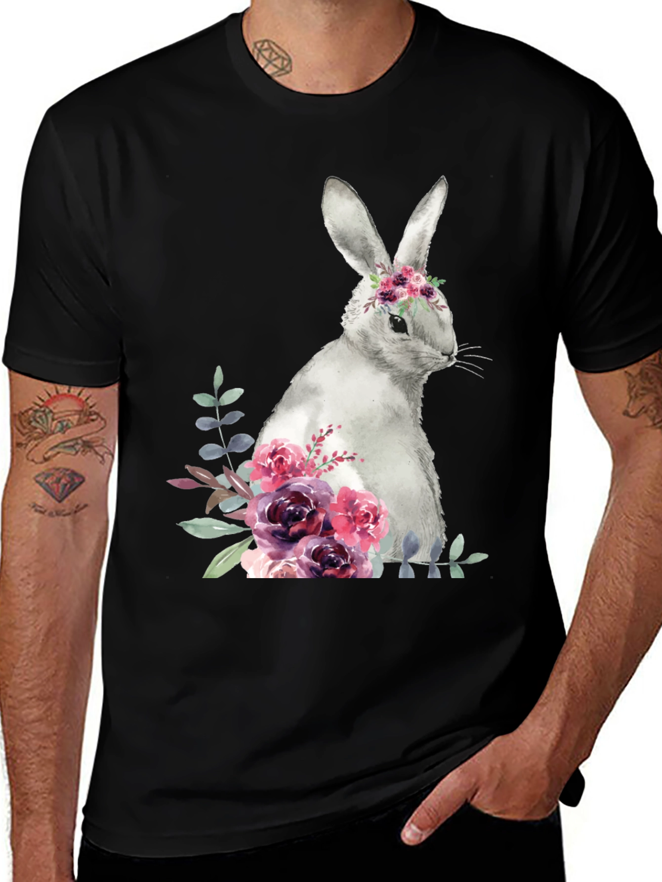 Variant 11 of Floral Bunny Graphic T-Shirt