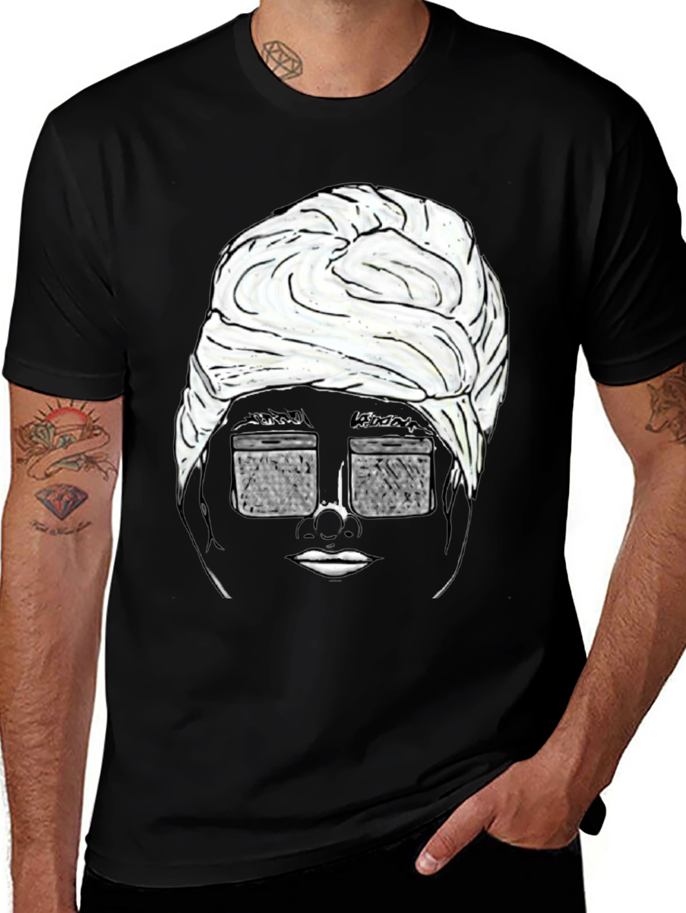 Variant 16 of Modern Art Graphic Tee - Abstract Face Design