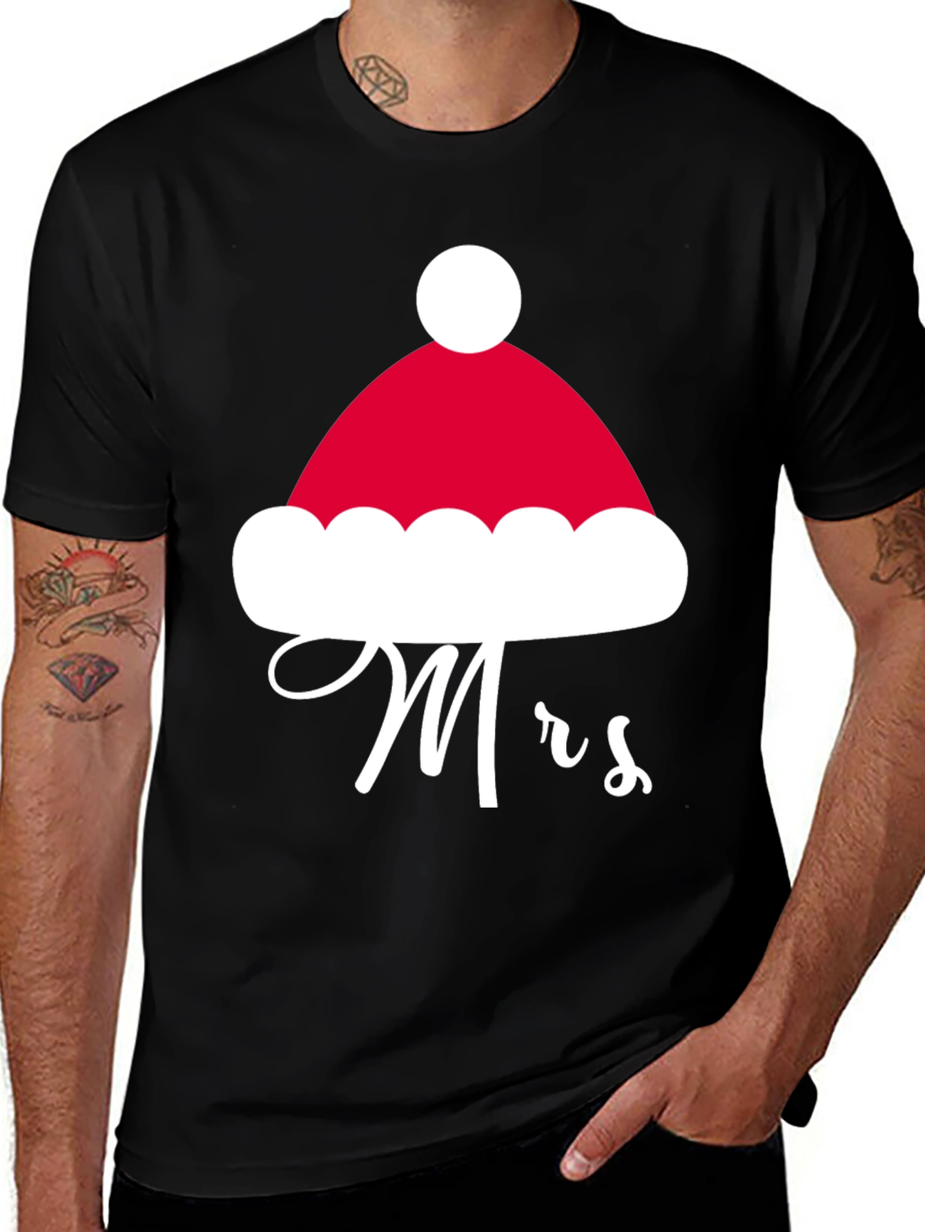 Mrs. Santa Hat Christmas T-Shirt