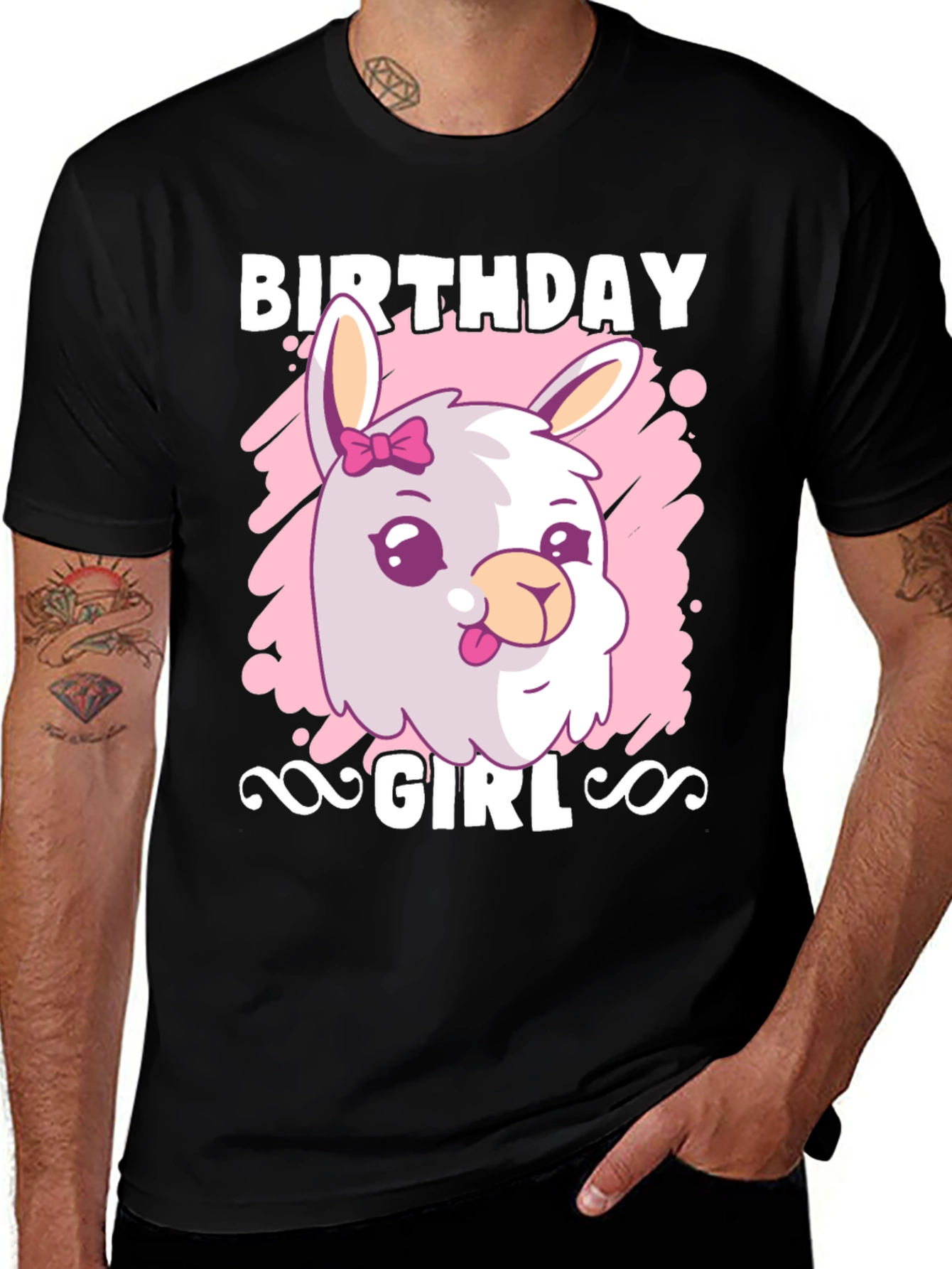 Variant 19 of Birthday Girl Llama T-Shirt - Cute Graphic Tee