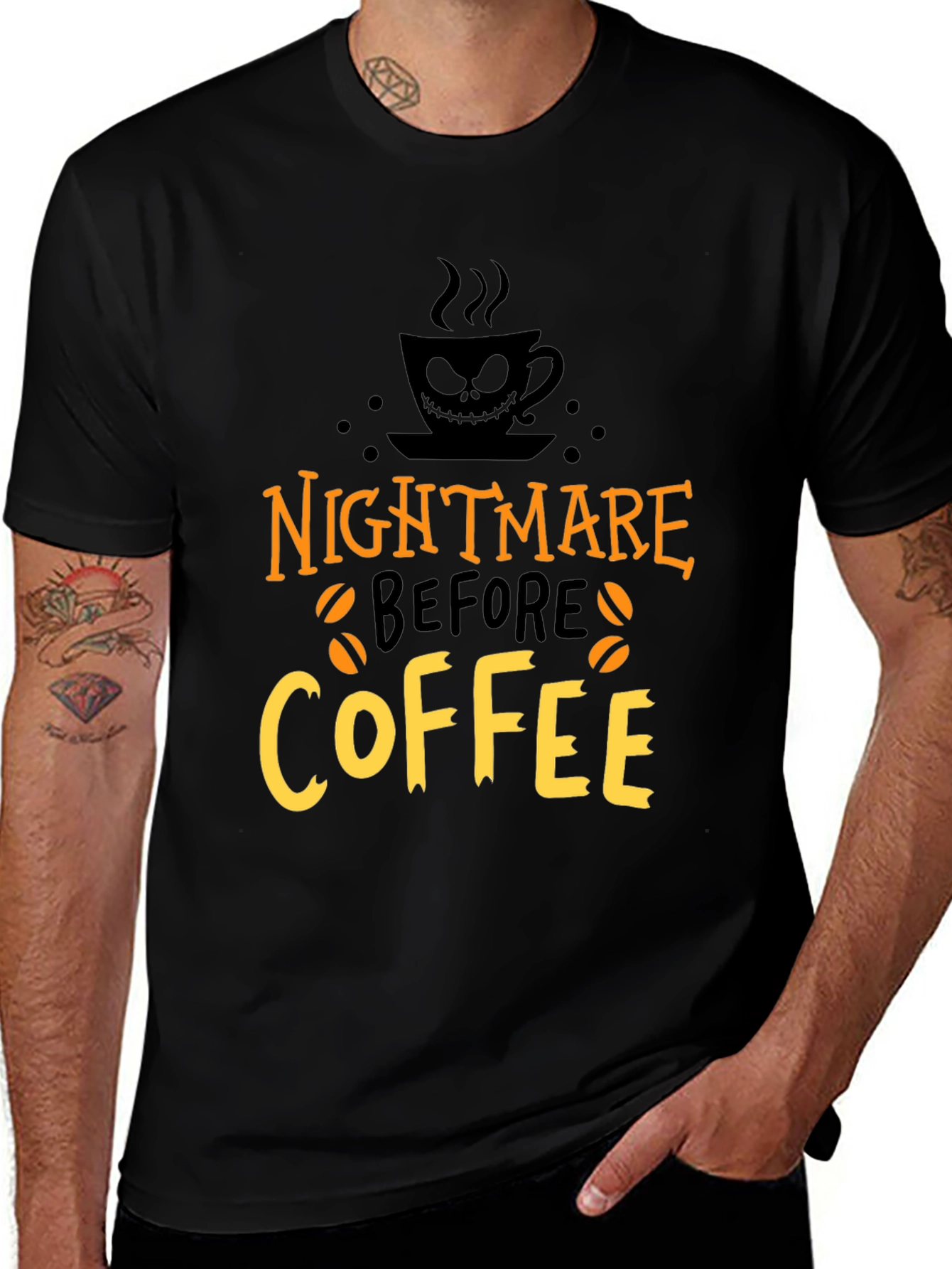 Variant 4 of Nightmare Before Coffee Graphic Tee - Black