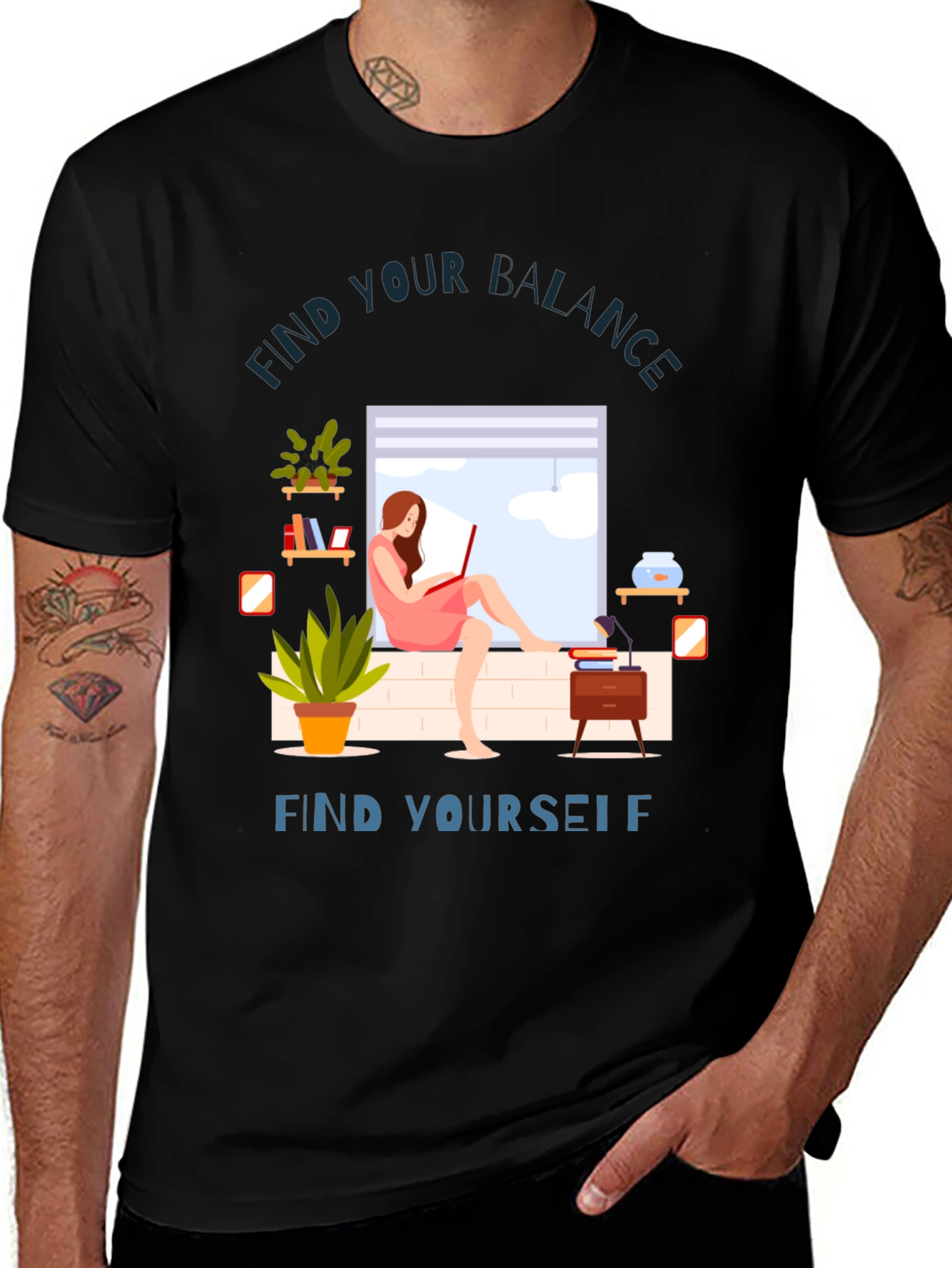 Variant 19 of Find Your Balance T-Shirt - Relaxed Style, Cozy Day Design
