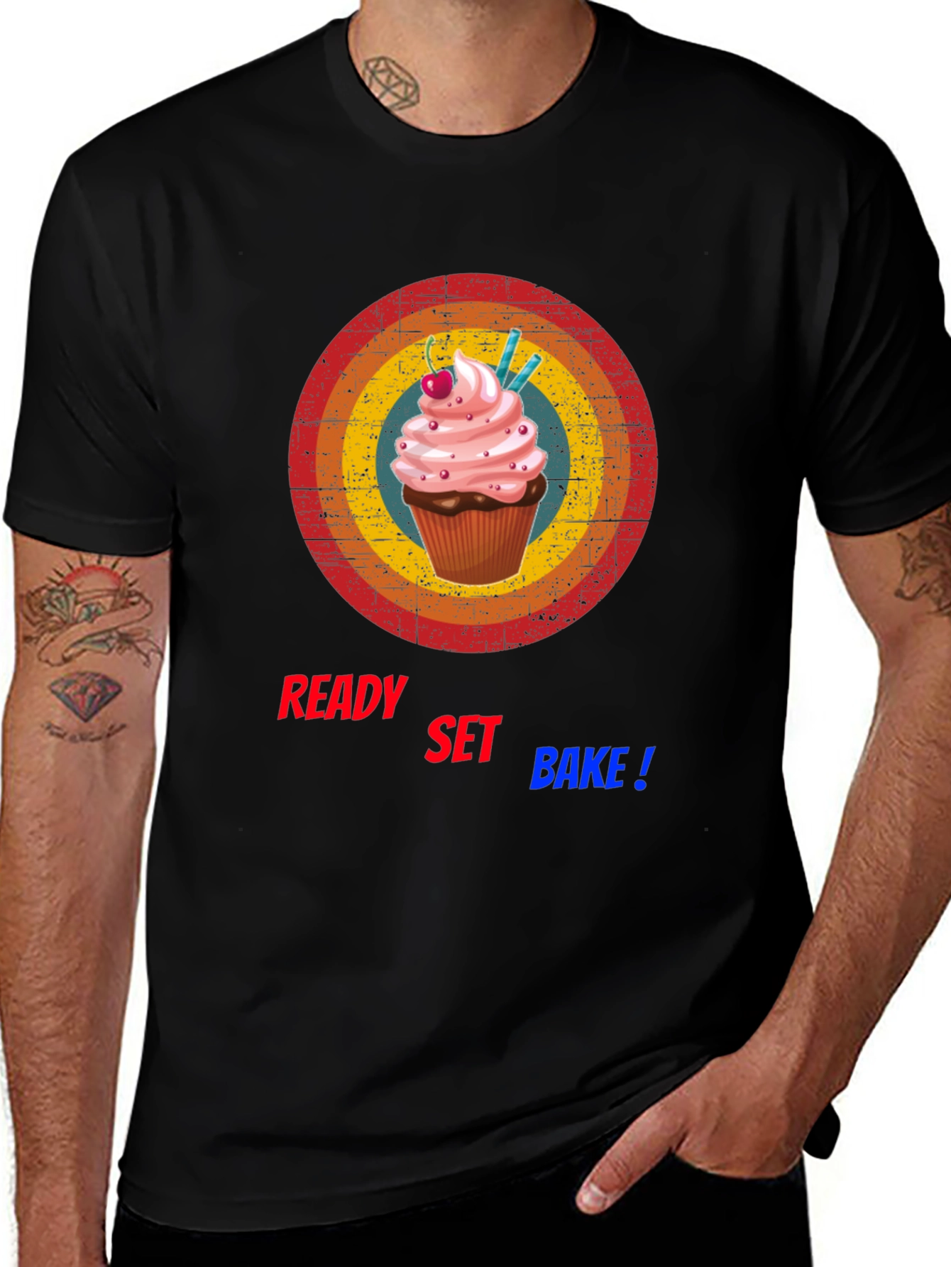 Variant 27 of Ready Set Bake T-Shirt - Cupcake Design