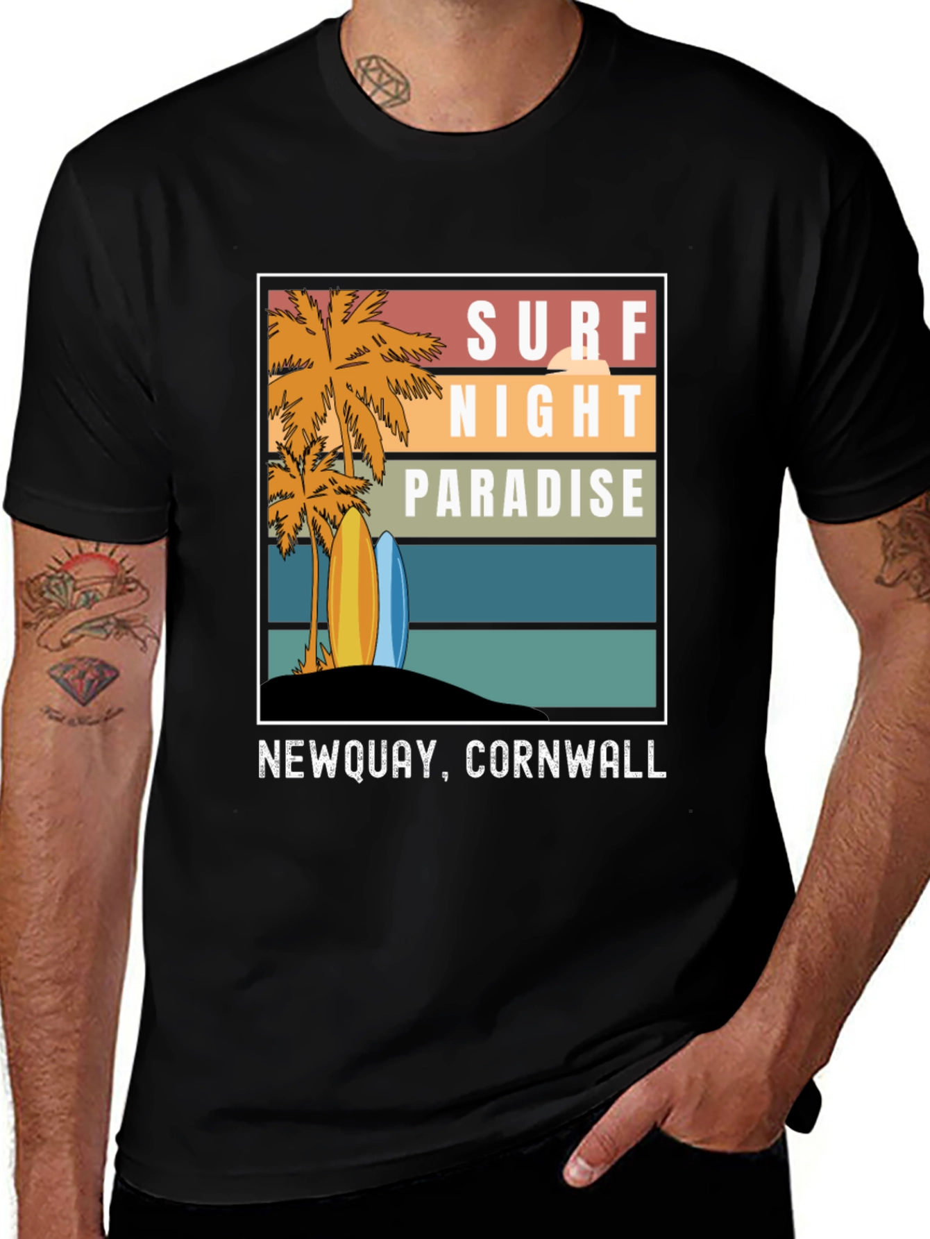 Surf Night Paradise Tee - Newquay, Cornwall T-Shirt