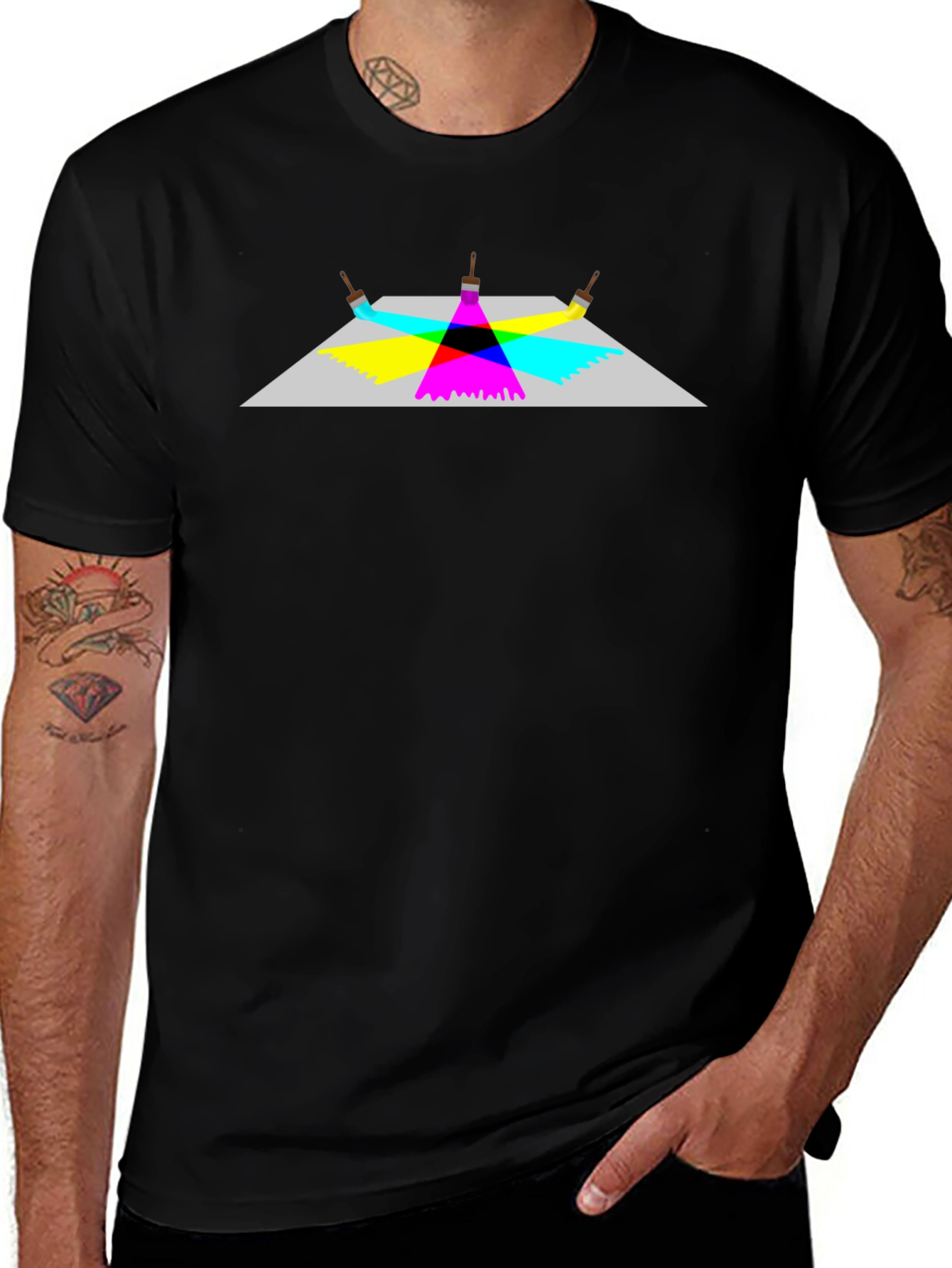 Colorful Paintbrush T-Shirt - Artistic Design