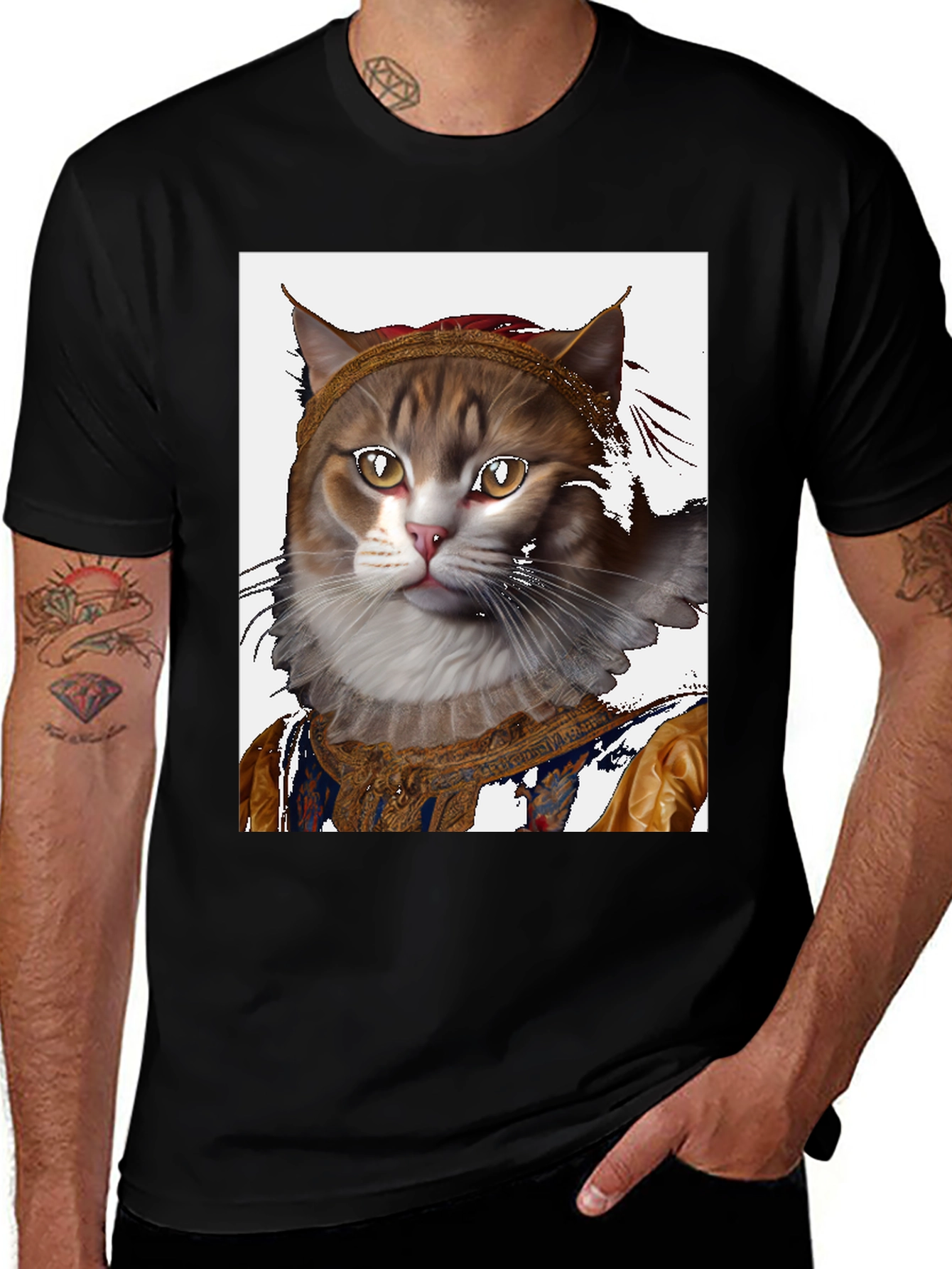 Variant 12 of Regal Cat T-Shirt - Funny Pet Portrait Tee