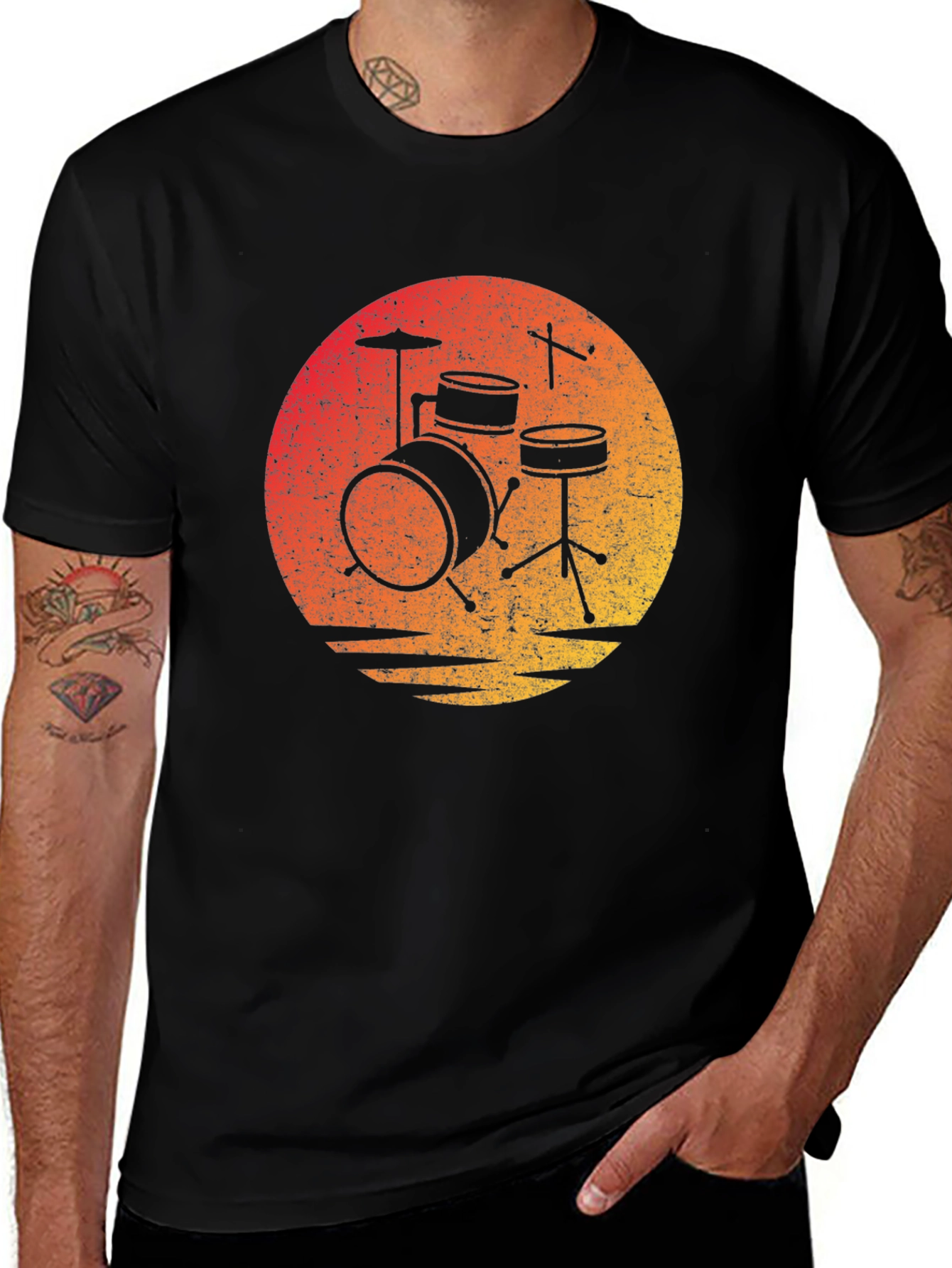 Variant 25 of Retro Drum Set Graphic Tee - Music Lover T-Shirt