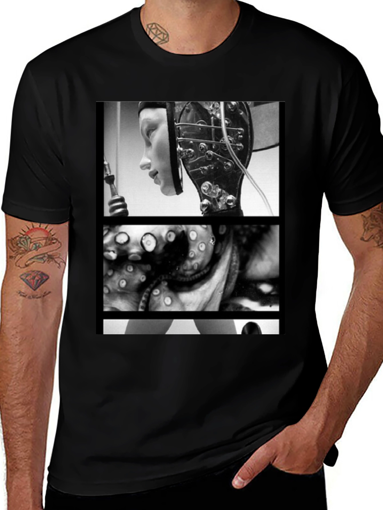 Black T-Shirt with 'Metropolis' Graphic