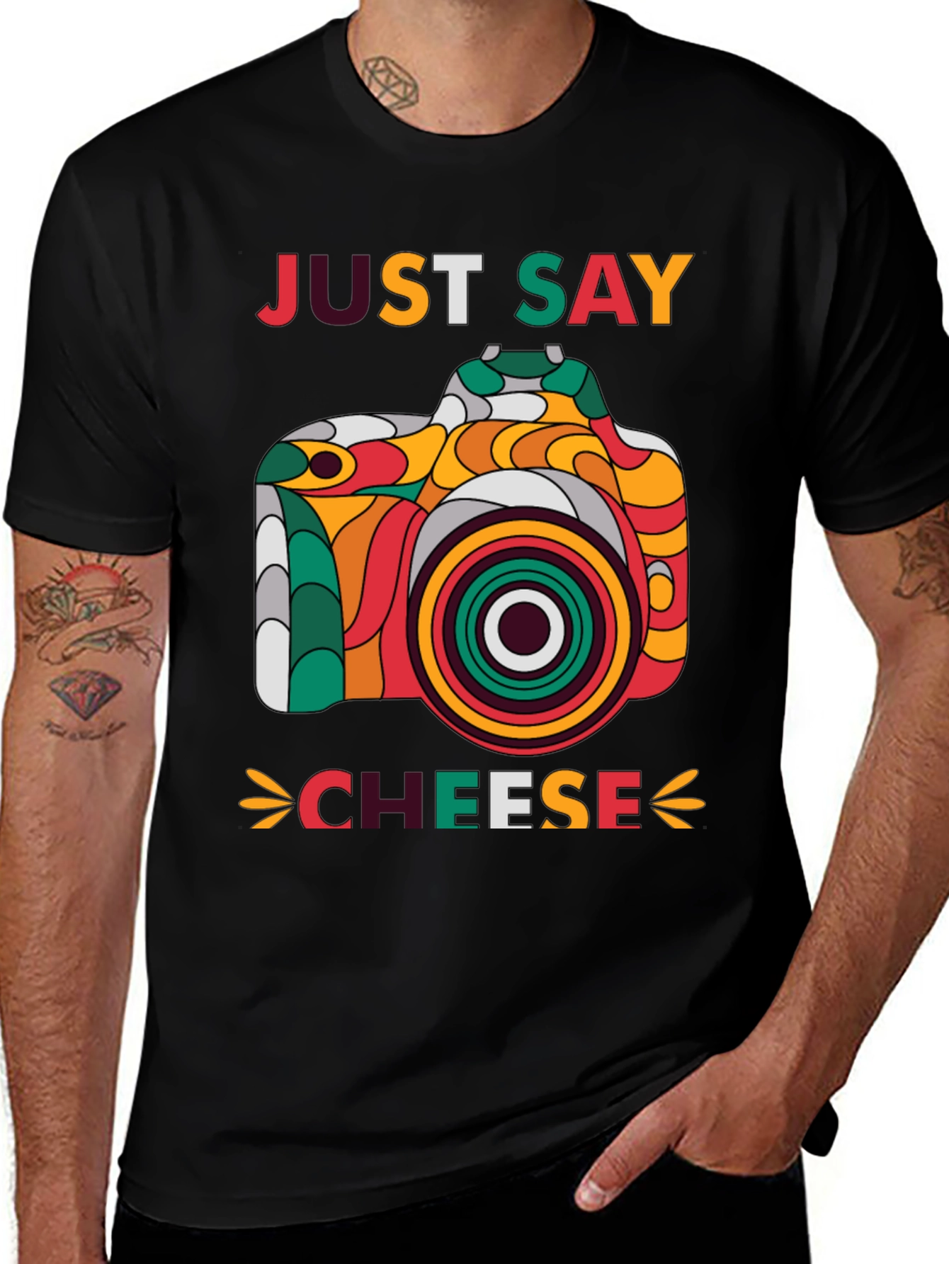 Variant 17 of Just Say Cheese Camera Graphic Tee