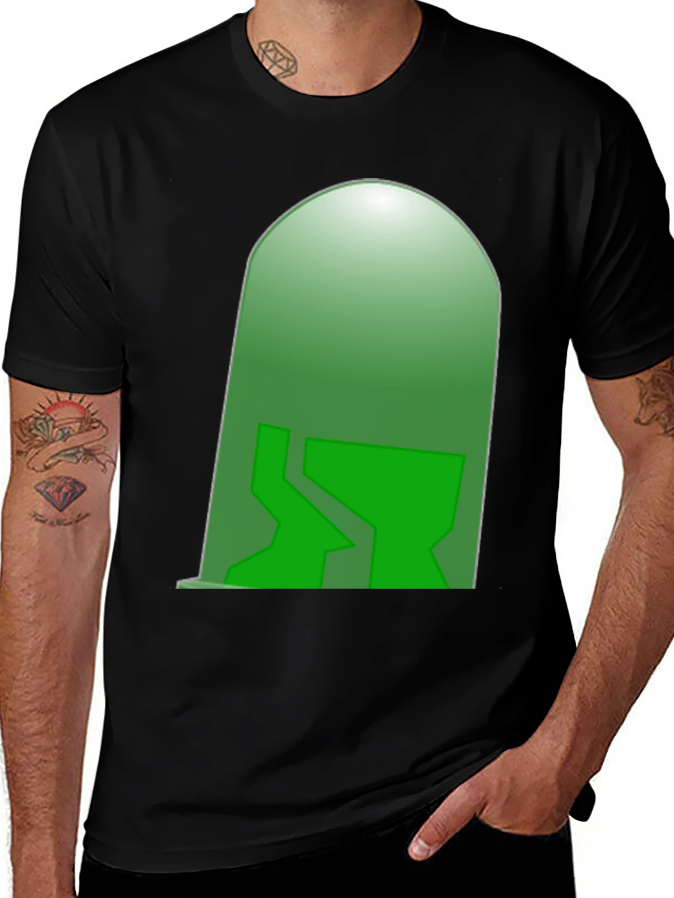 Variant 19 of Green Tombstone T-Shirt - Unique Graphic Tee