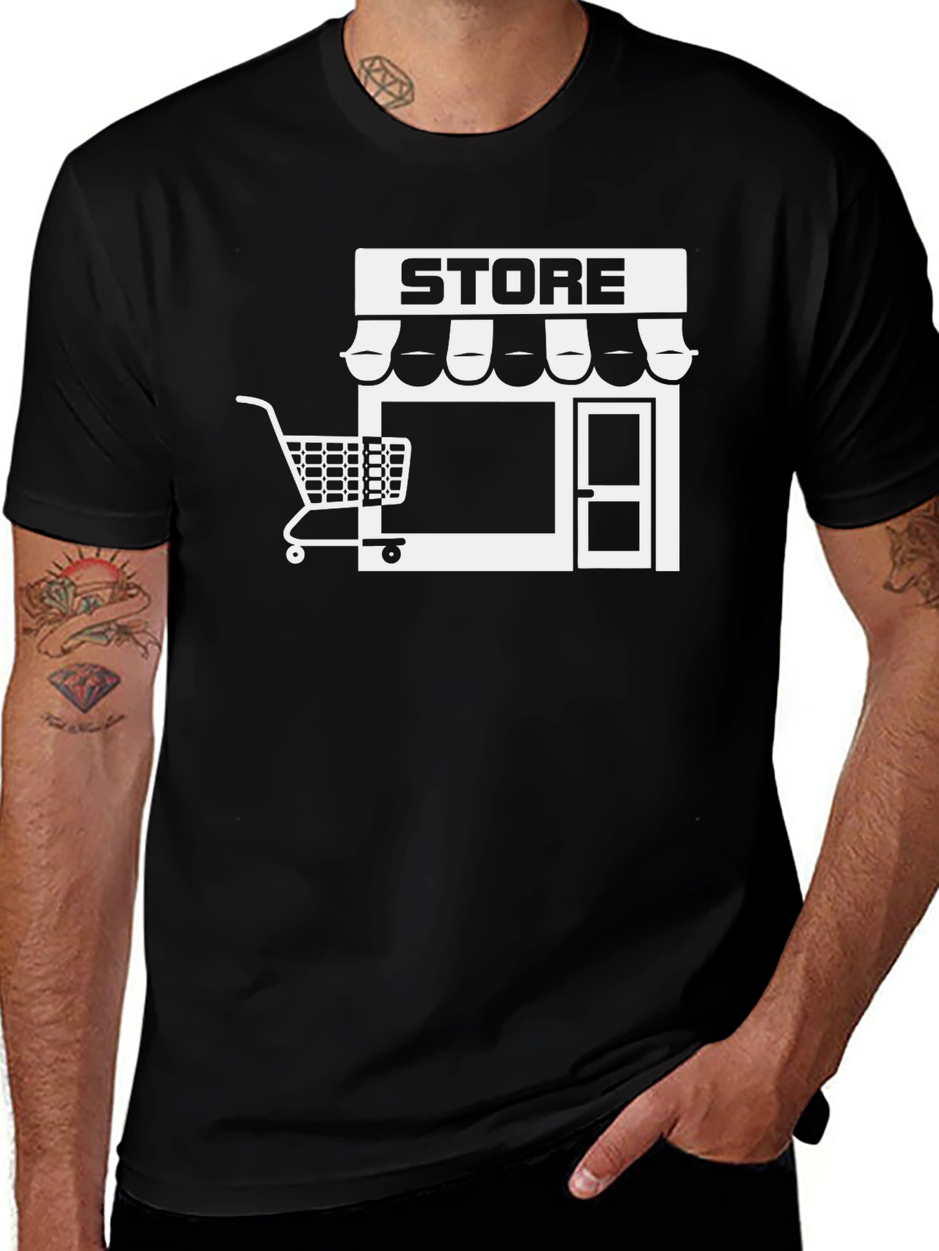 Variant 6 of Storefront Graphic Tee - Black Cotton Blend