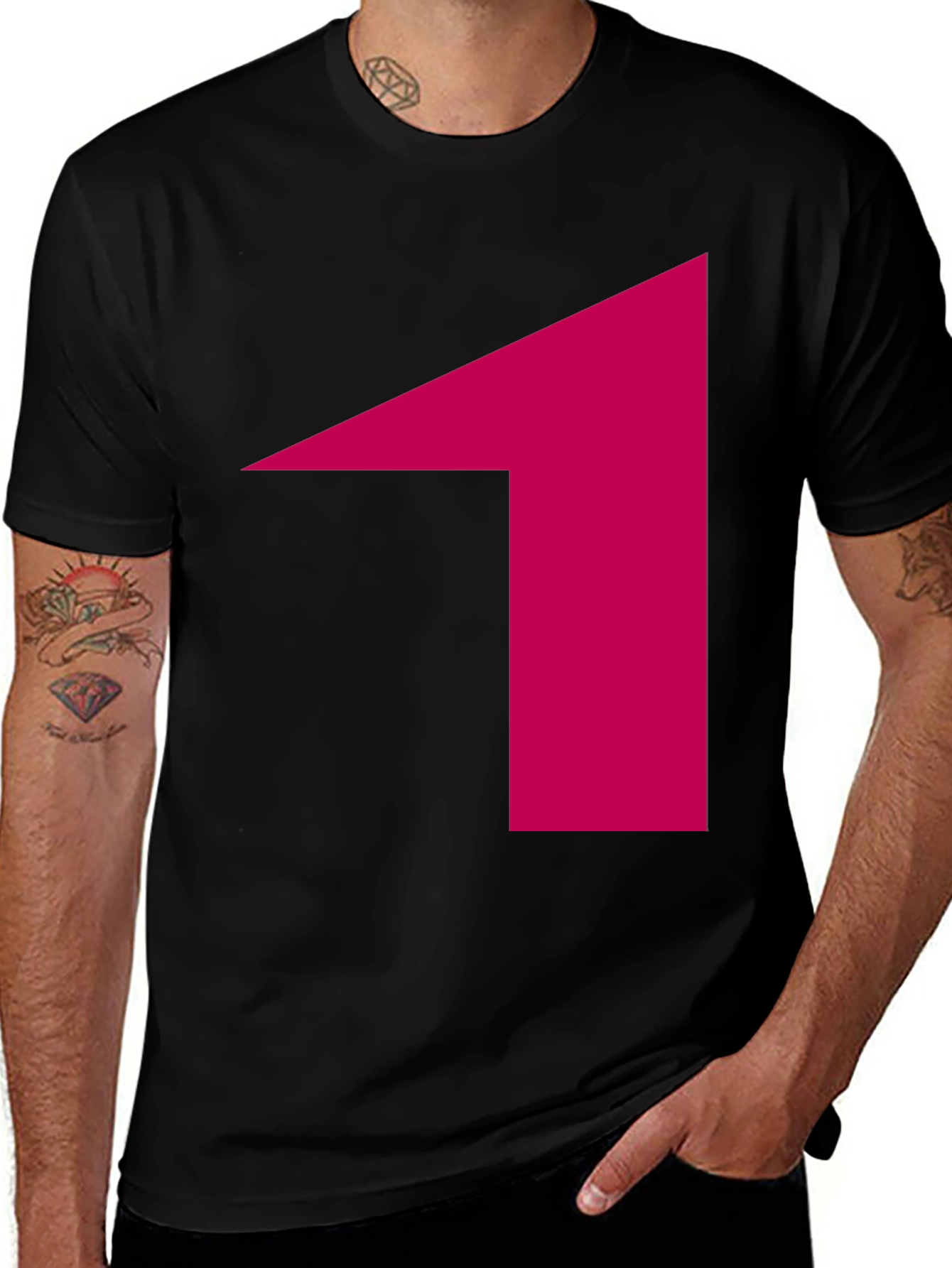 Variant 17 of Modern Number One Graphic Tee - Black