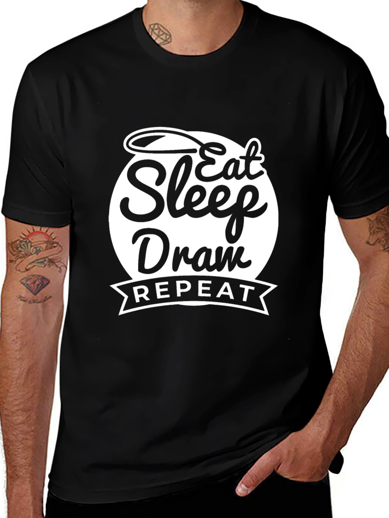 Eat Sleep Draw Repeat Graphic Tee