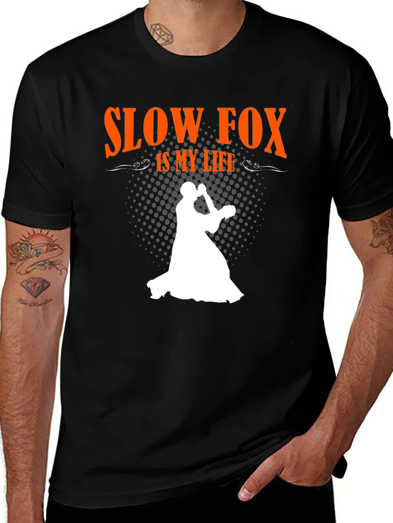 Variant 29 of Slow Fox is My Life Black T-Shirt