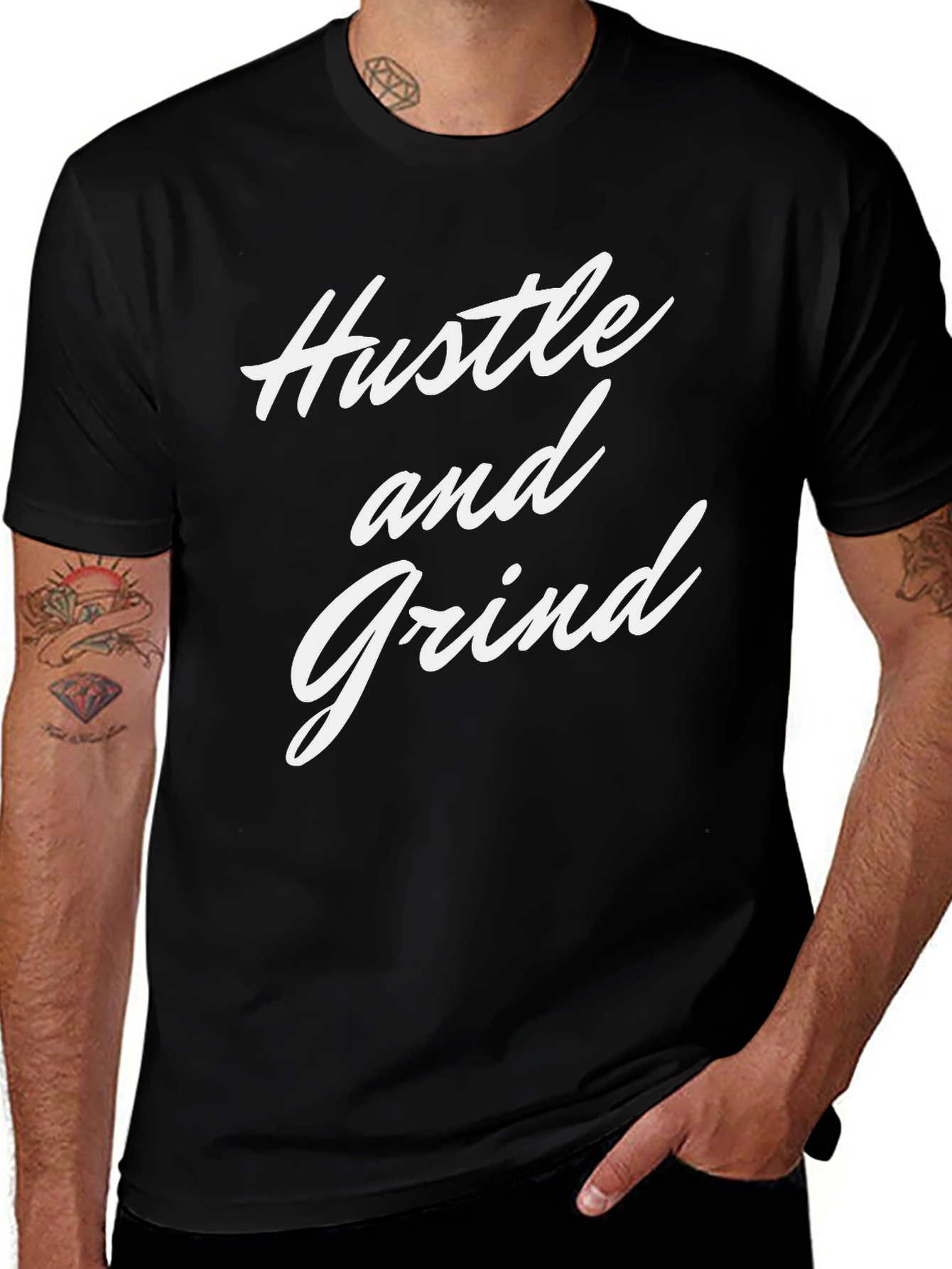 Variant 8 of Hustle and Grind Black Graphic Tee