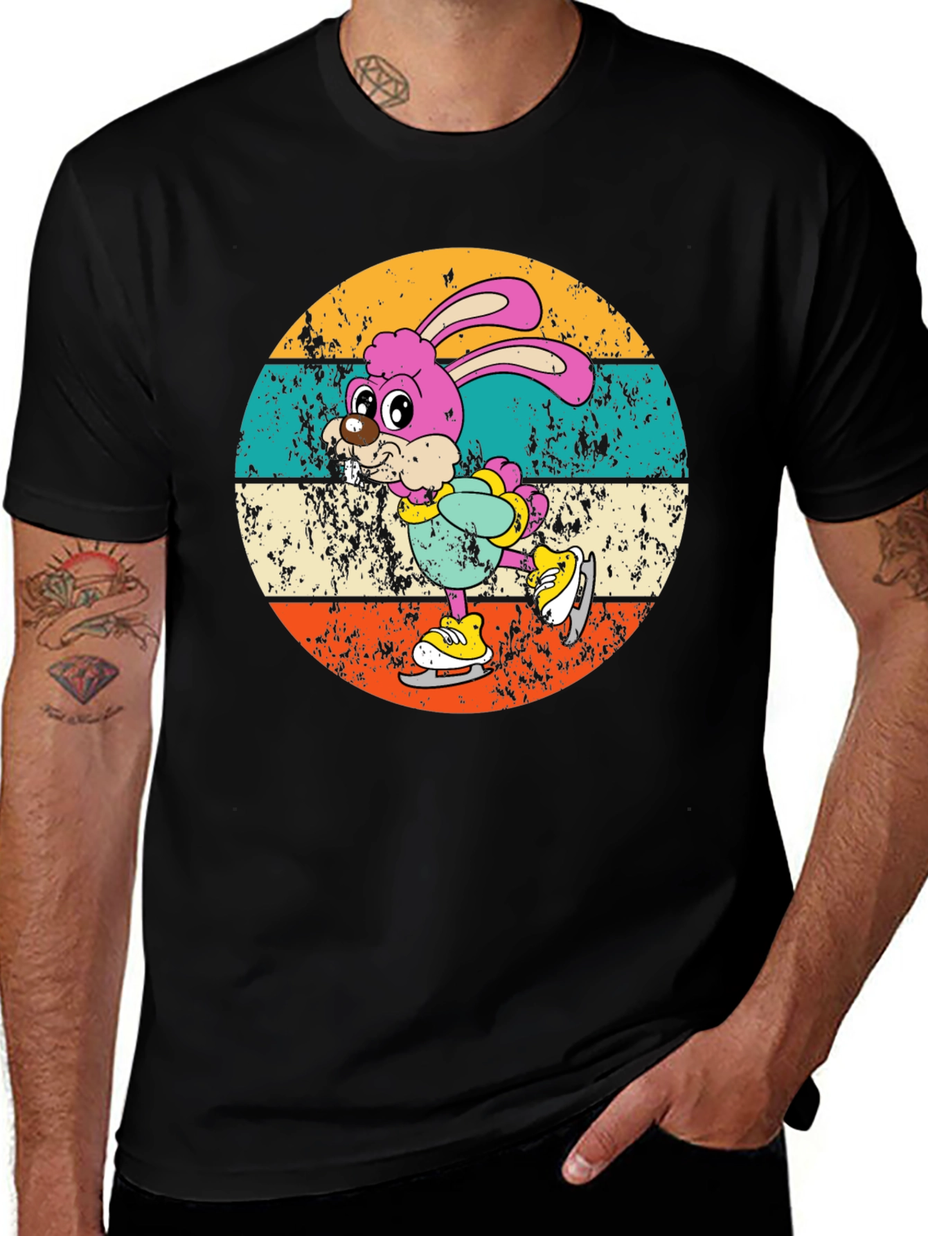 Variant 23 of Retro Bunny Ice Skating T-Shirt