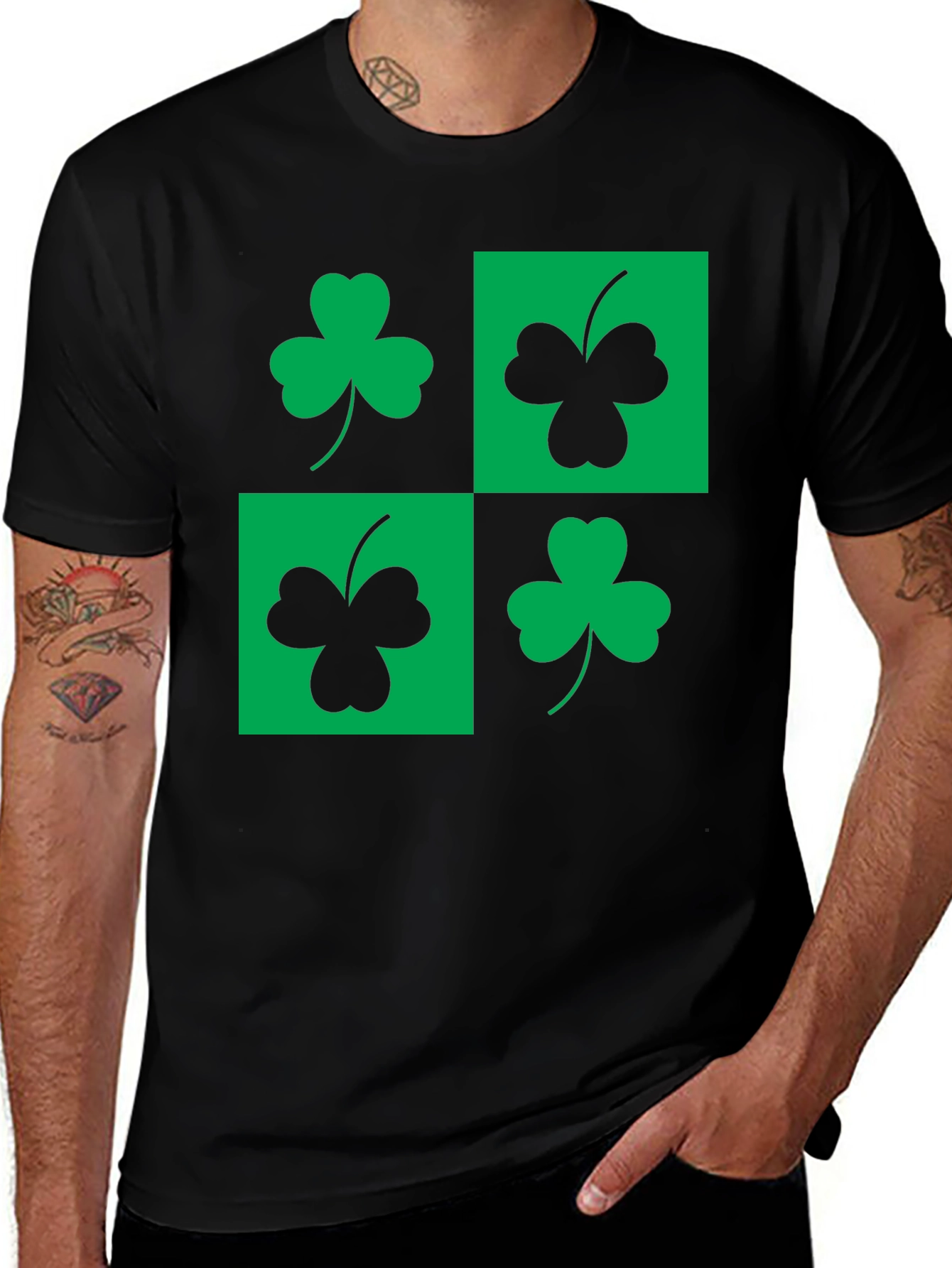 Variant 8 of St. Patrick's Day Clover Grid T-Shirt