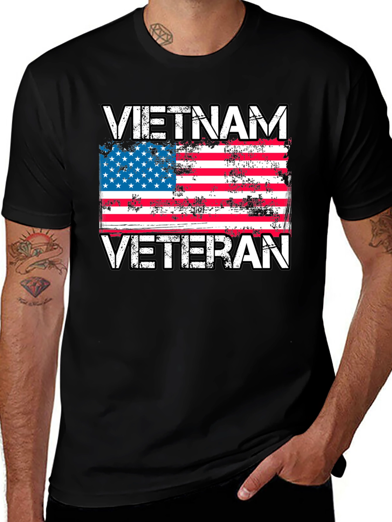Vietnam Veteran Flag Graphic T-Shirt
