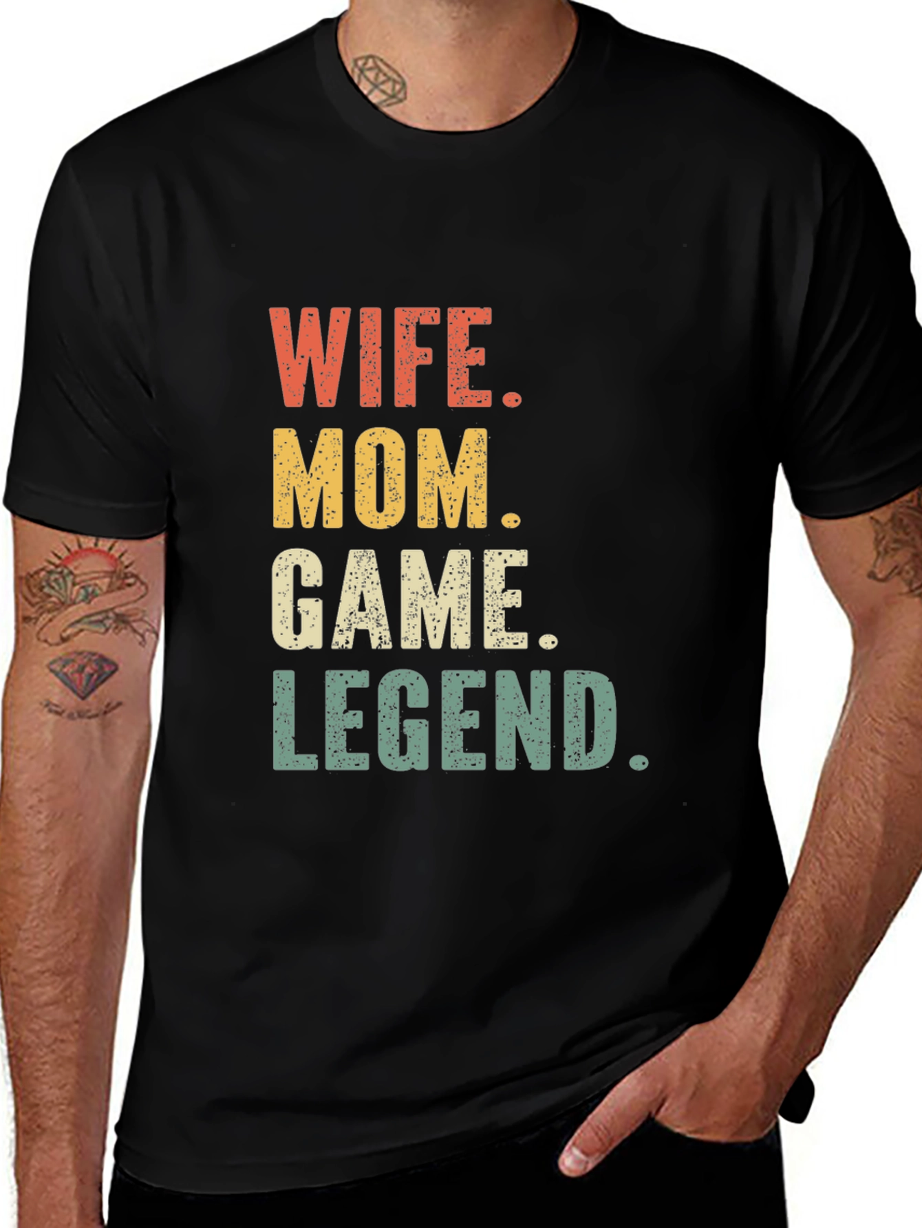 Variant 21 of Wife Mom Game Legend T-Shirt - Black Novelty Tee