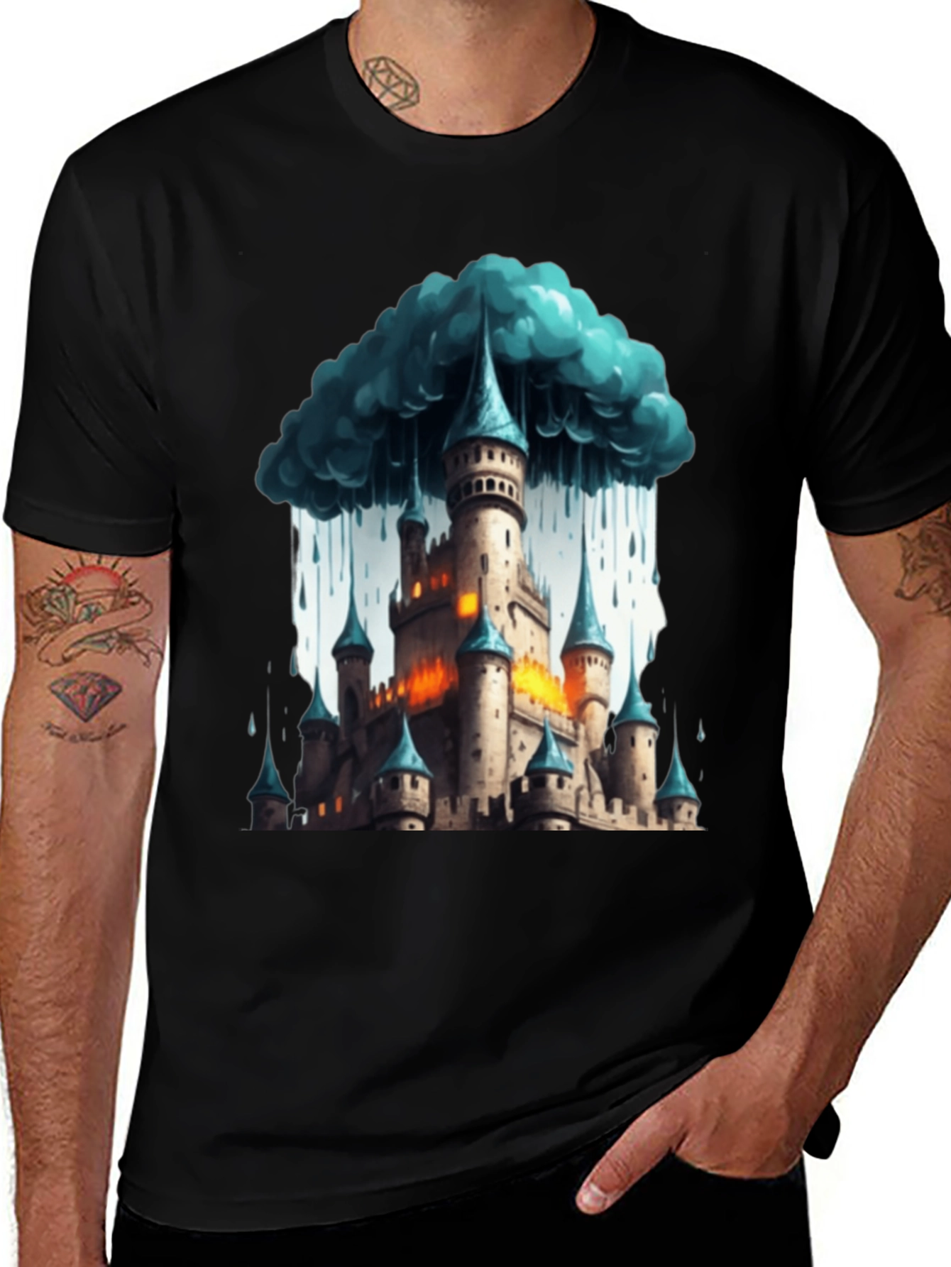 Variant 4 of Fantasy Castle Storm T-Shirt