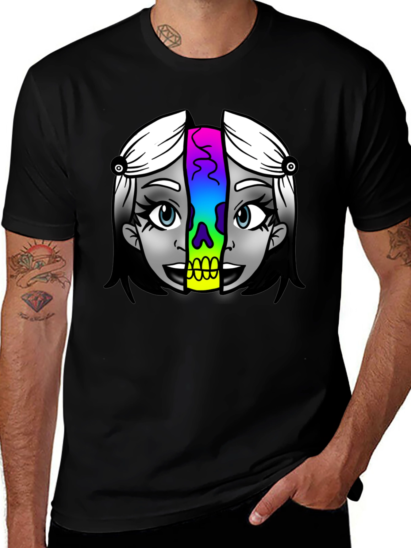 Variant 18 of Skull Girl Graphic Tee - Unique Design