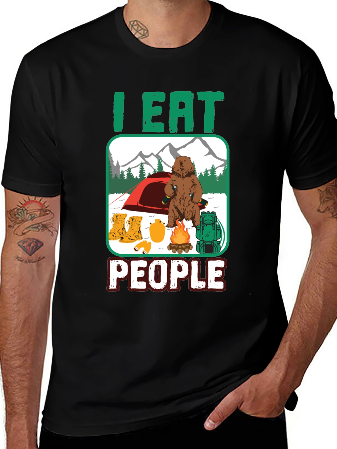 Variant 20 of I Eat People Bear Camping T-Shirt