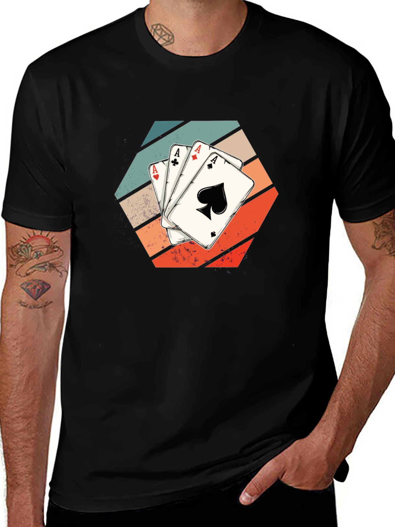 Poker Aces T-Shirt - Retro Card Design