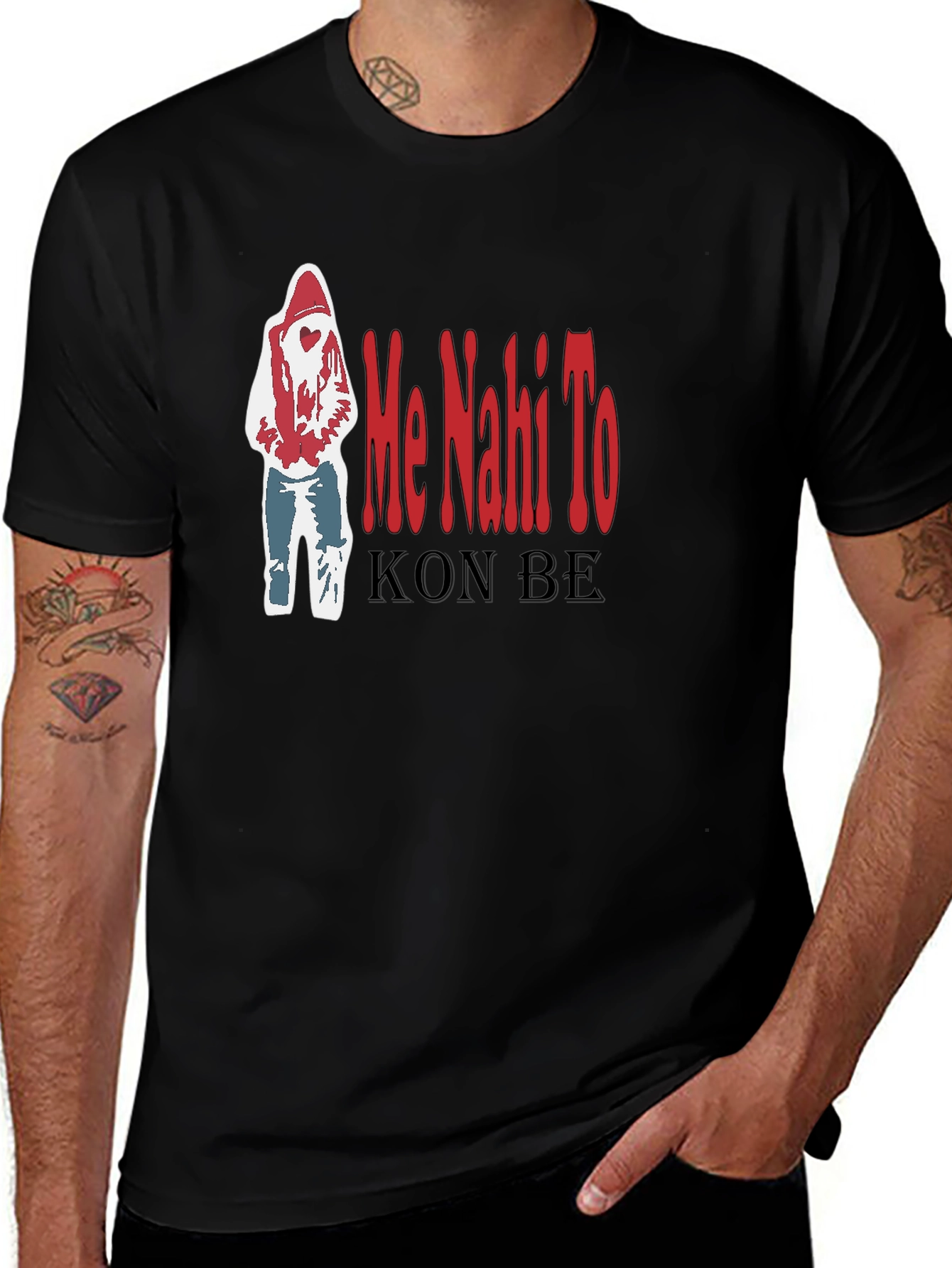 Variant 17 of Me Nahi To Kon Be Black T-Shirt