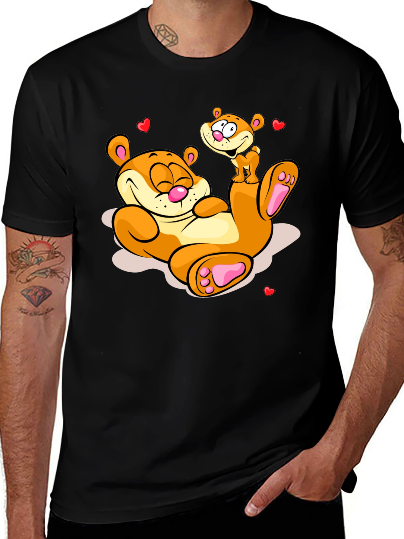 Variant 26 of Cartoon Otter Graphic Tee - Adorable Design
