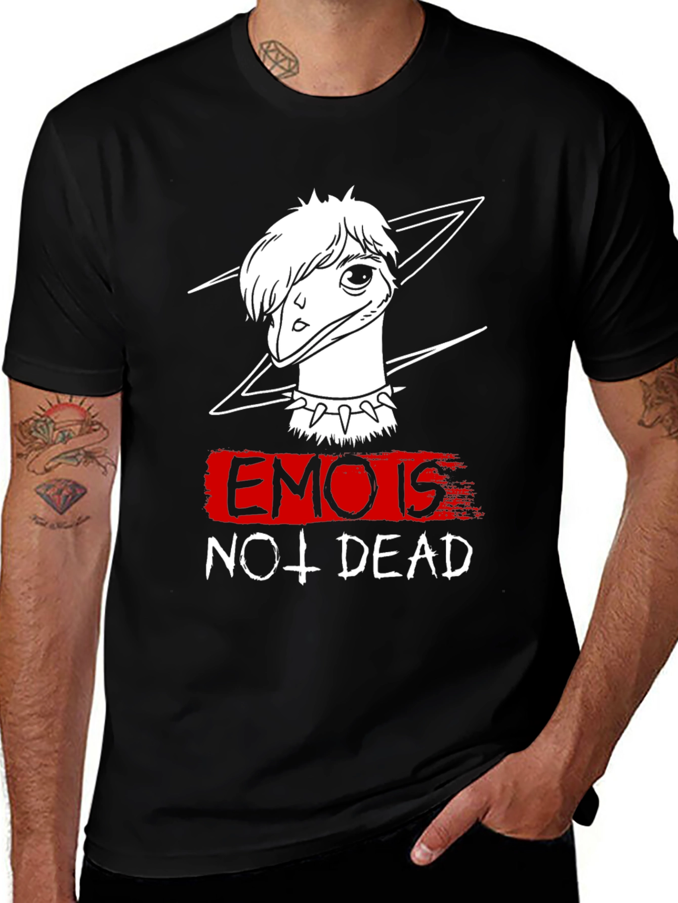 Variant 26 of Emo Ostrich Graphic Tee -  Emo Is Not Dead