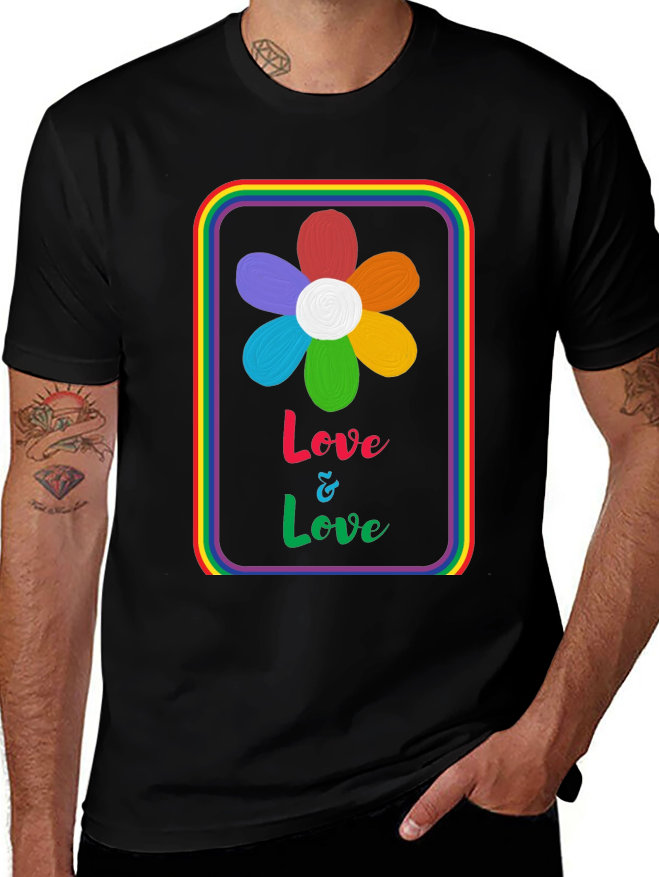 Variant 30 of Love & Love Rainbow Flower Graphic Tee