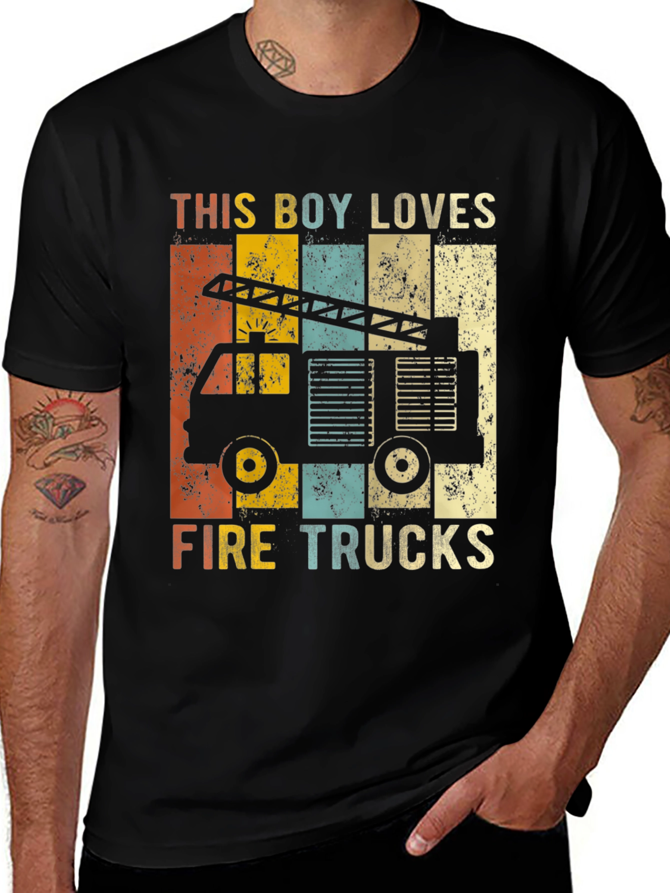 Variant 3 of Fire Truck Lover T-Shirt Vintage Graphic Tee