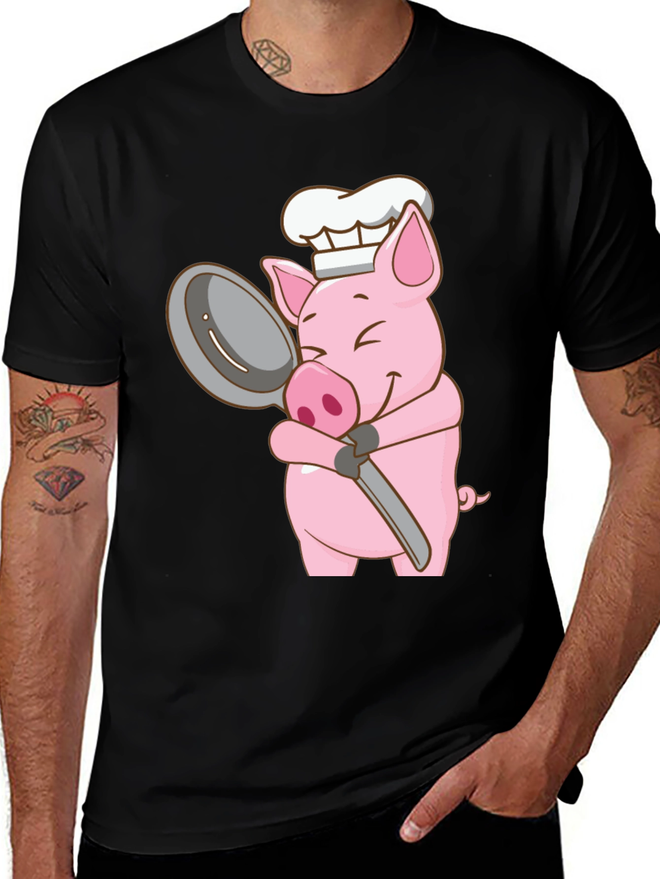 Variant 26 of Funny Pig Chef Graphic T-Shirt
