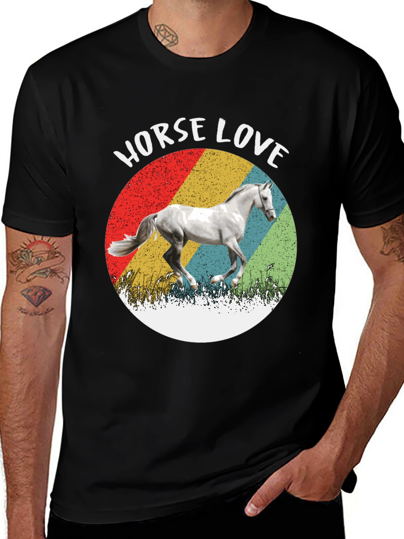 Variant 3 of Horse Love T-Shirt - Retro Style Tee