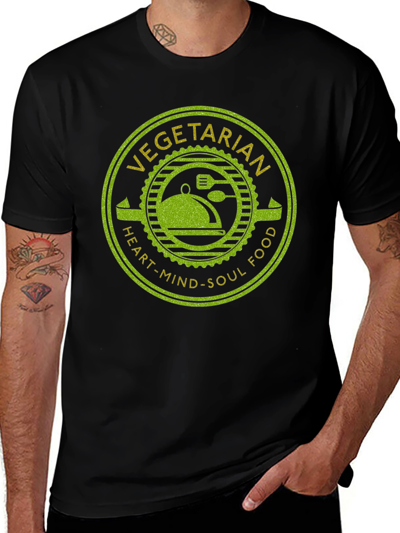 Variant 21 of Vegetarian Heart-Mind-Soul Food T-Shirt
