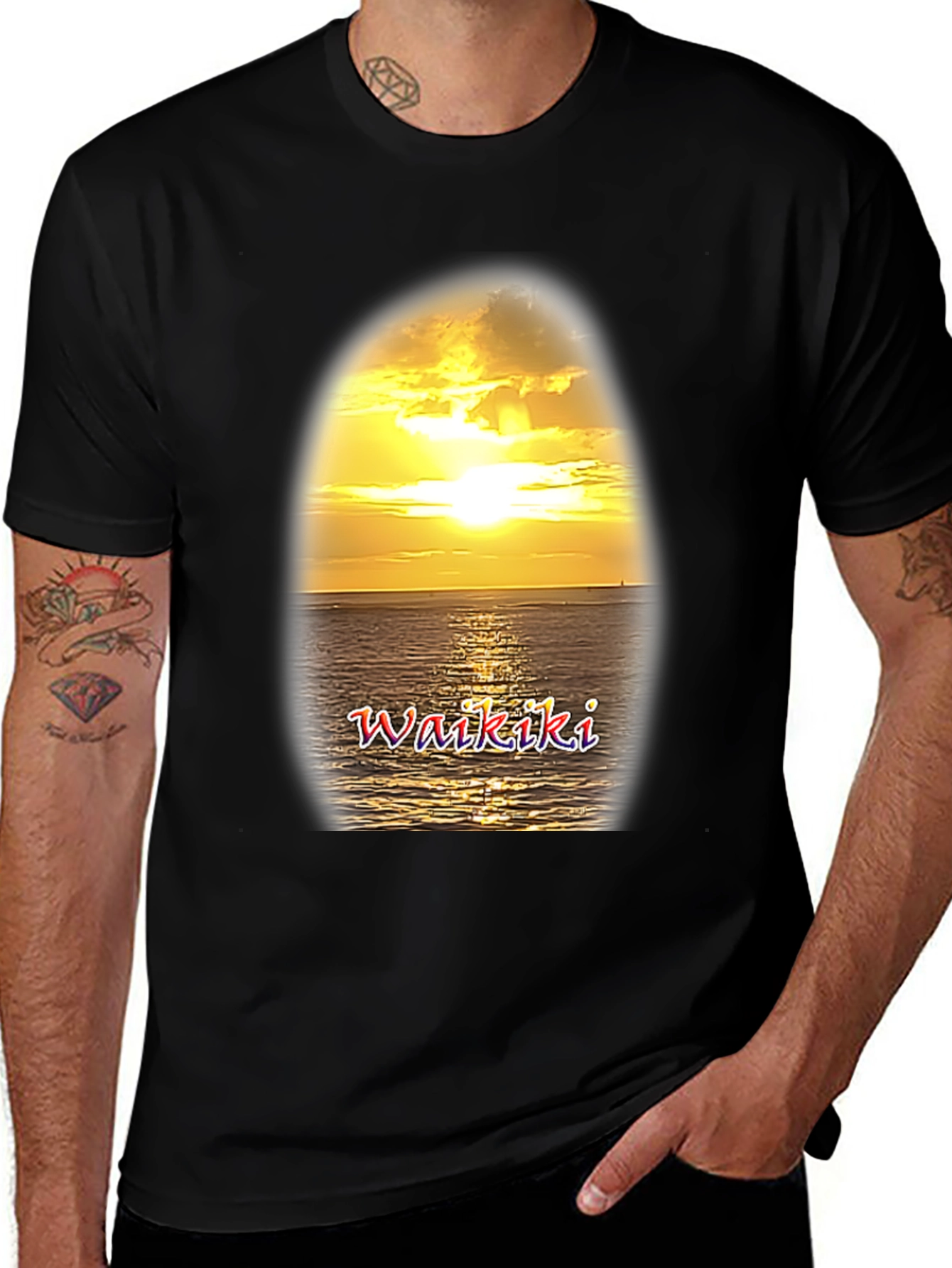 Variant 4 of Waikiki Sunset Graphic T-Shirt